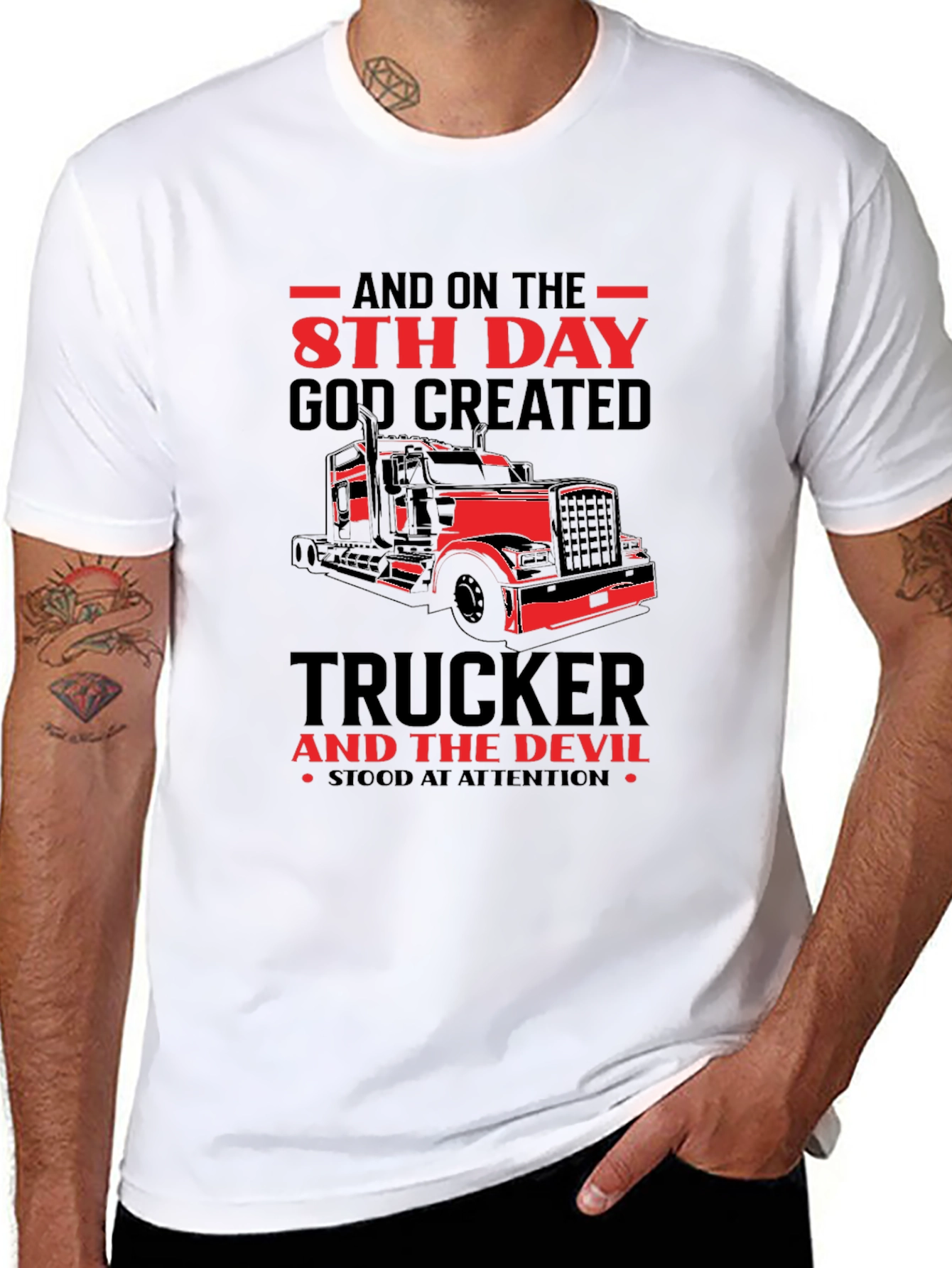 Trucker T-Shirt: 8th Day God Created Truckers