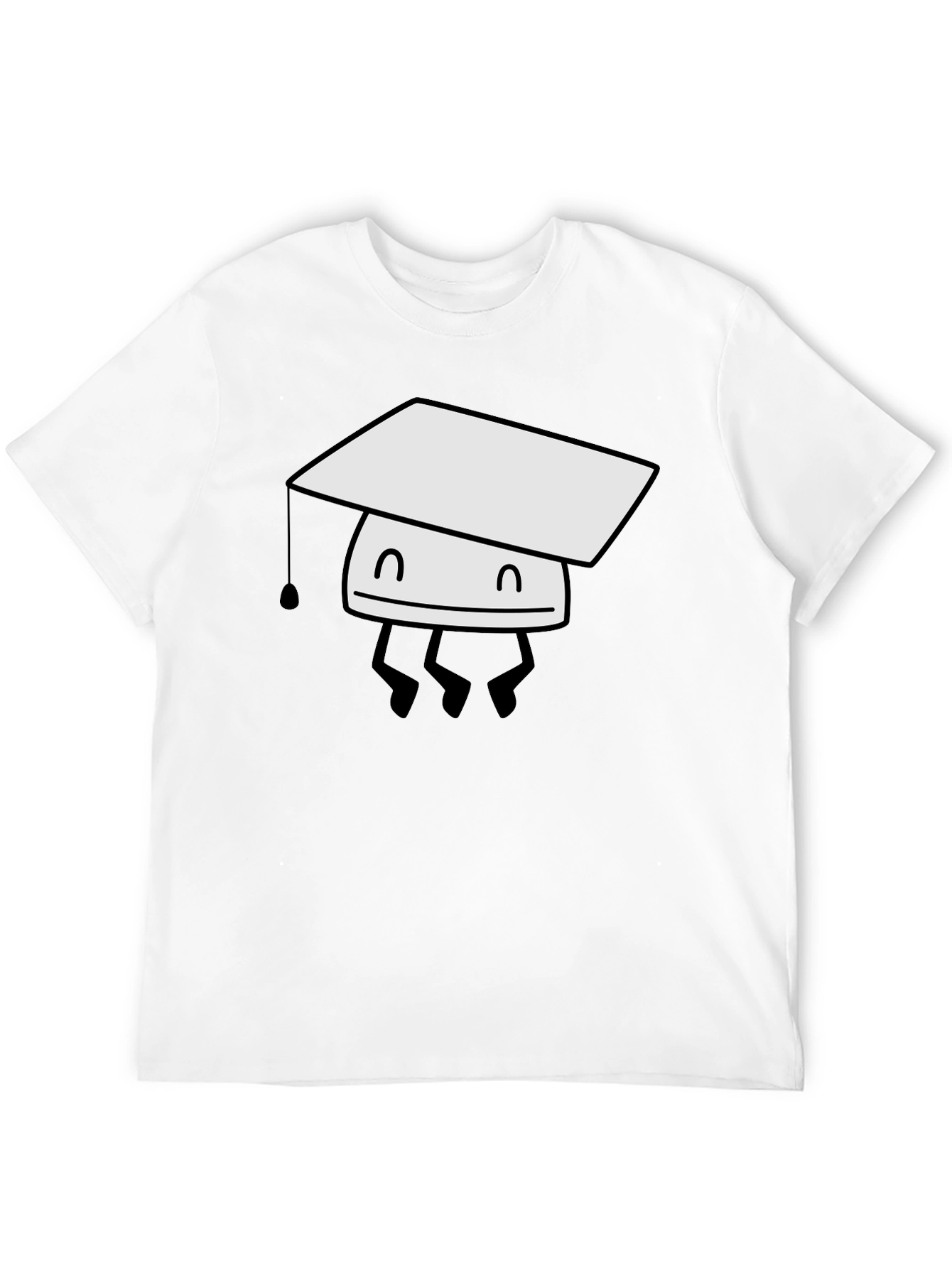 Graduation Bot T-Shirt - Black Cotton Tee