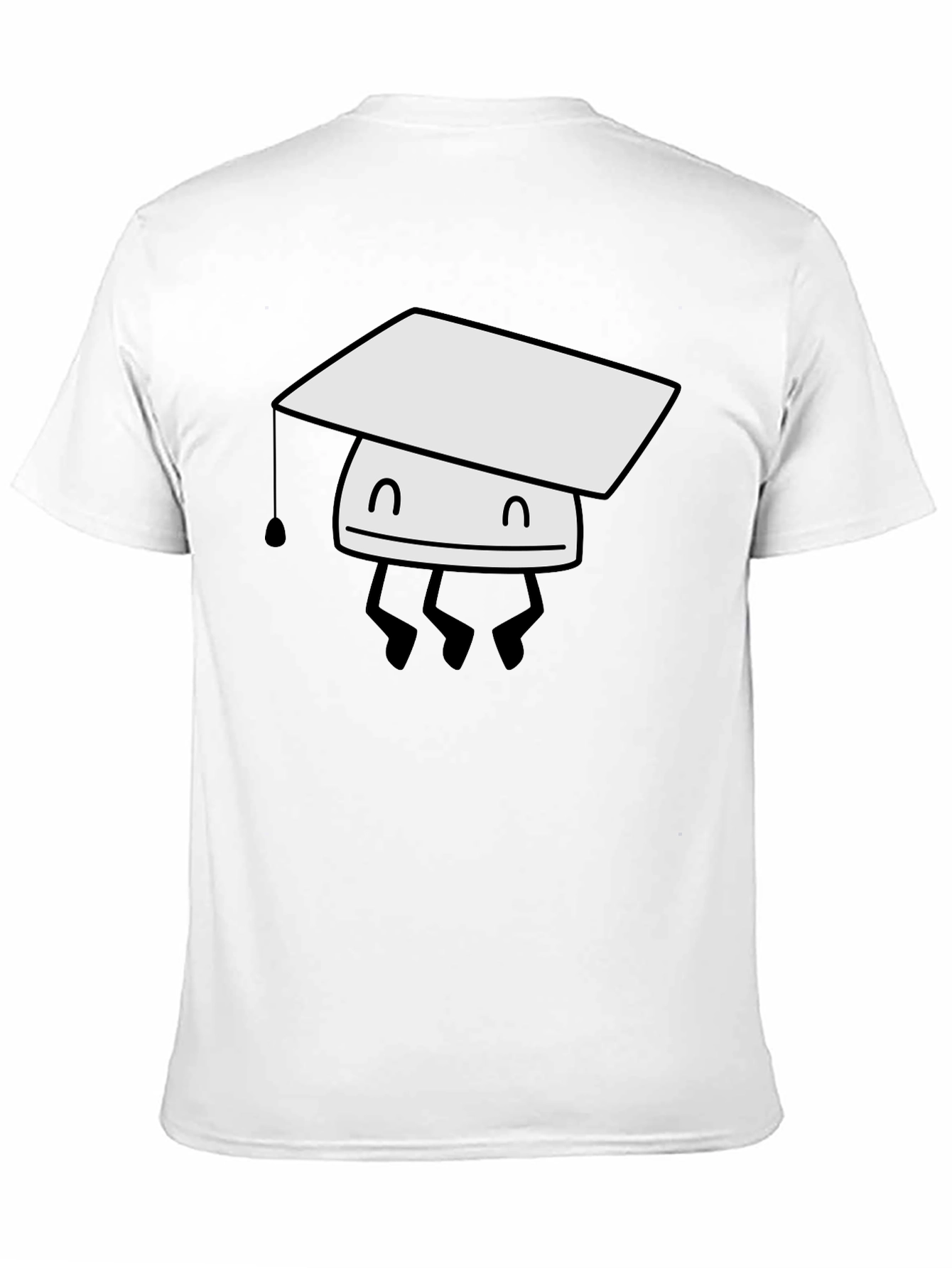 Graduation Bot T-Shirt - Black Cotton Tee
