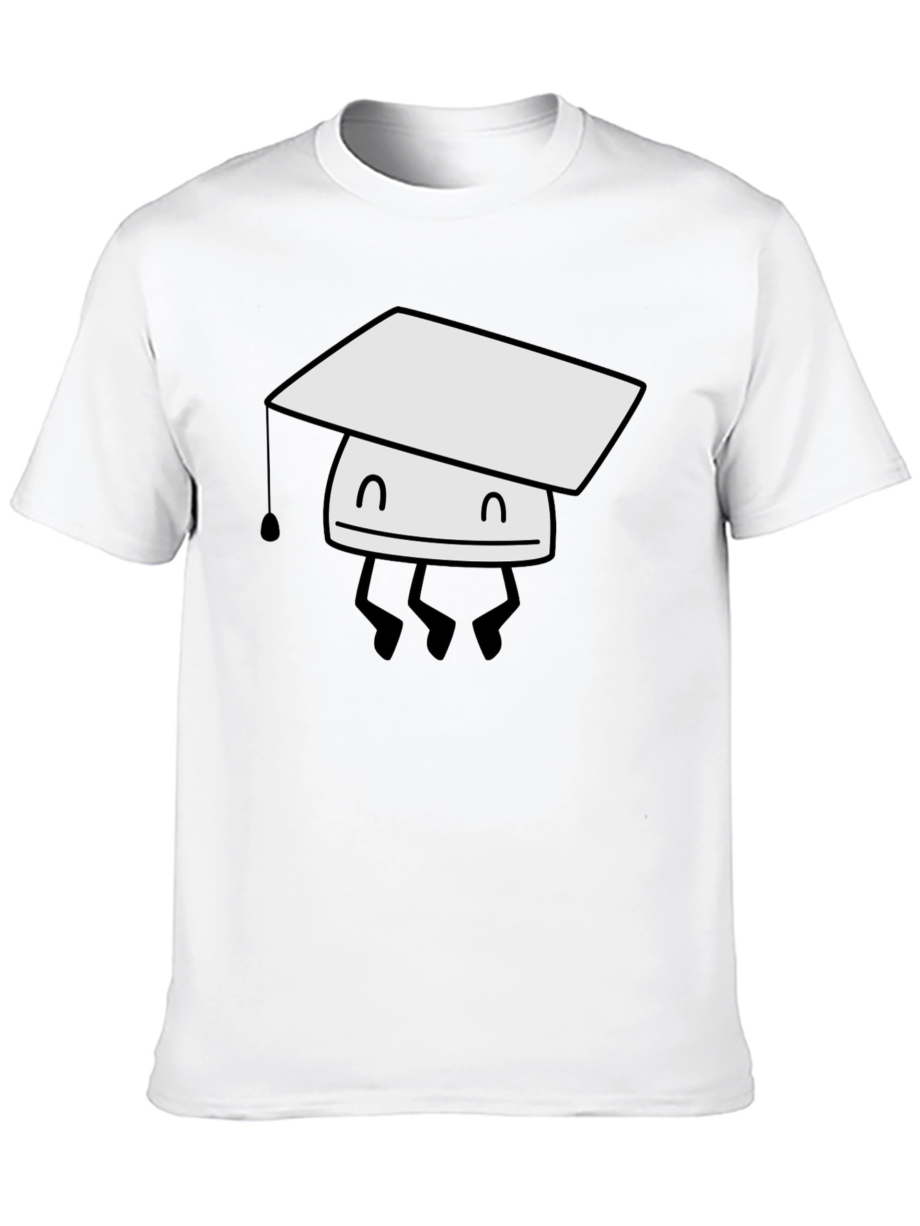 Graduation Bot T-Shirt - Black Cotton Tee