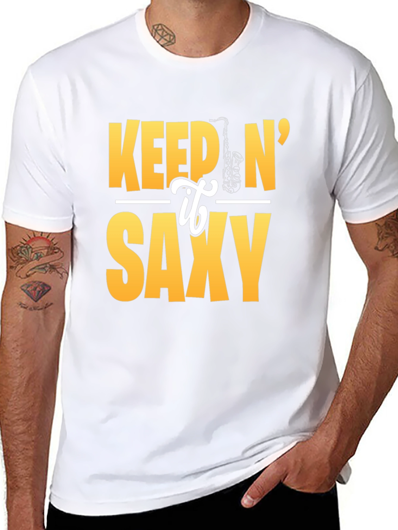 Keep It Saxy Graphic Tee - Music Lovers T-Shirt