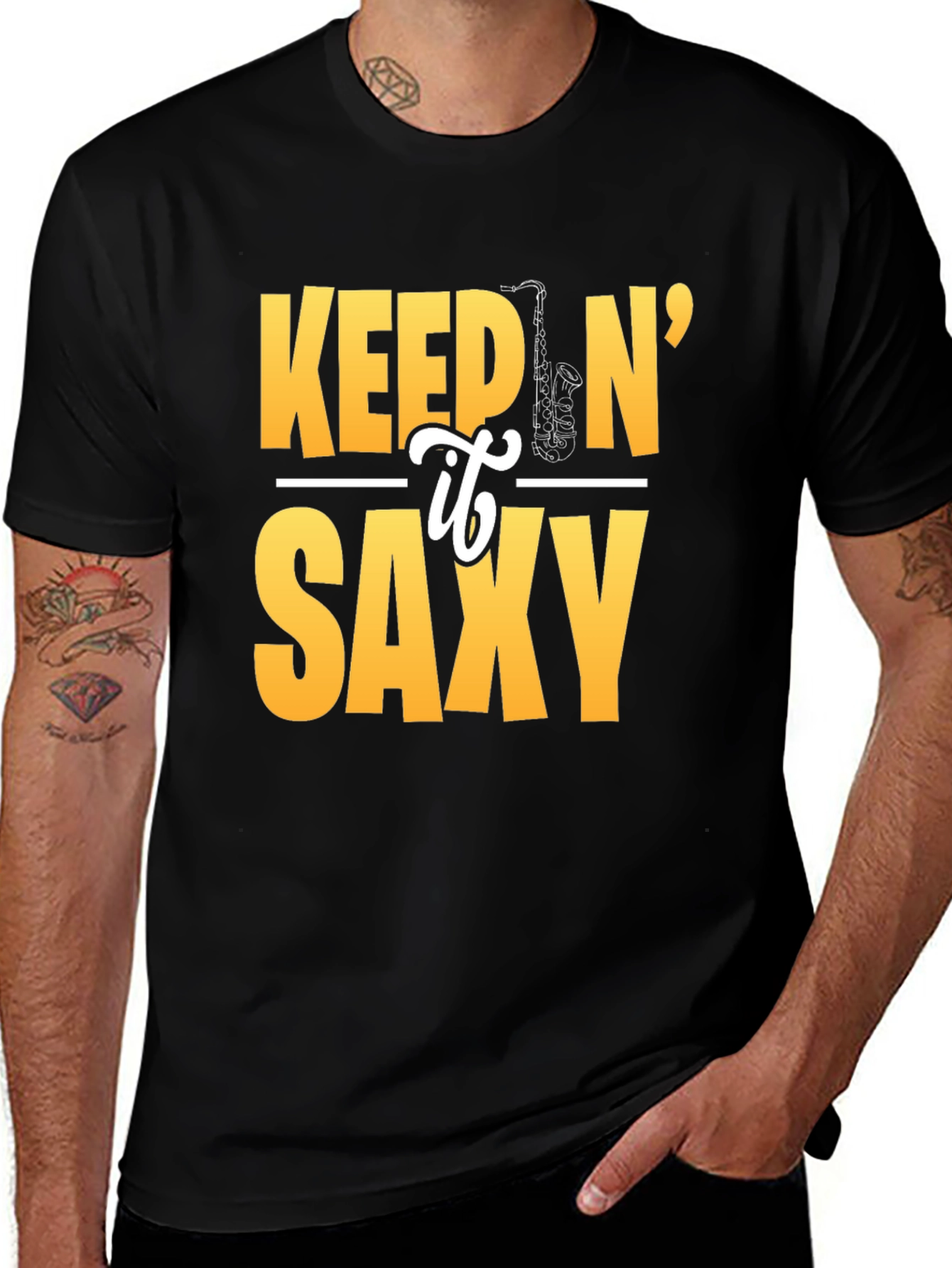 Keep It Saxy Graphic Tee - Music Lovers T-Shirt