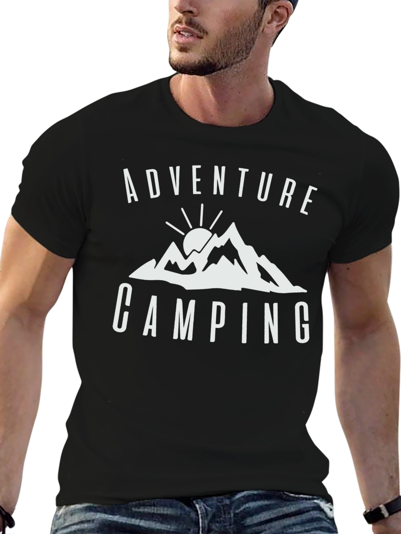 Adventure Camping Graphic Tee - Black
