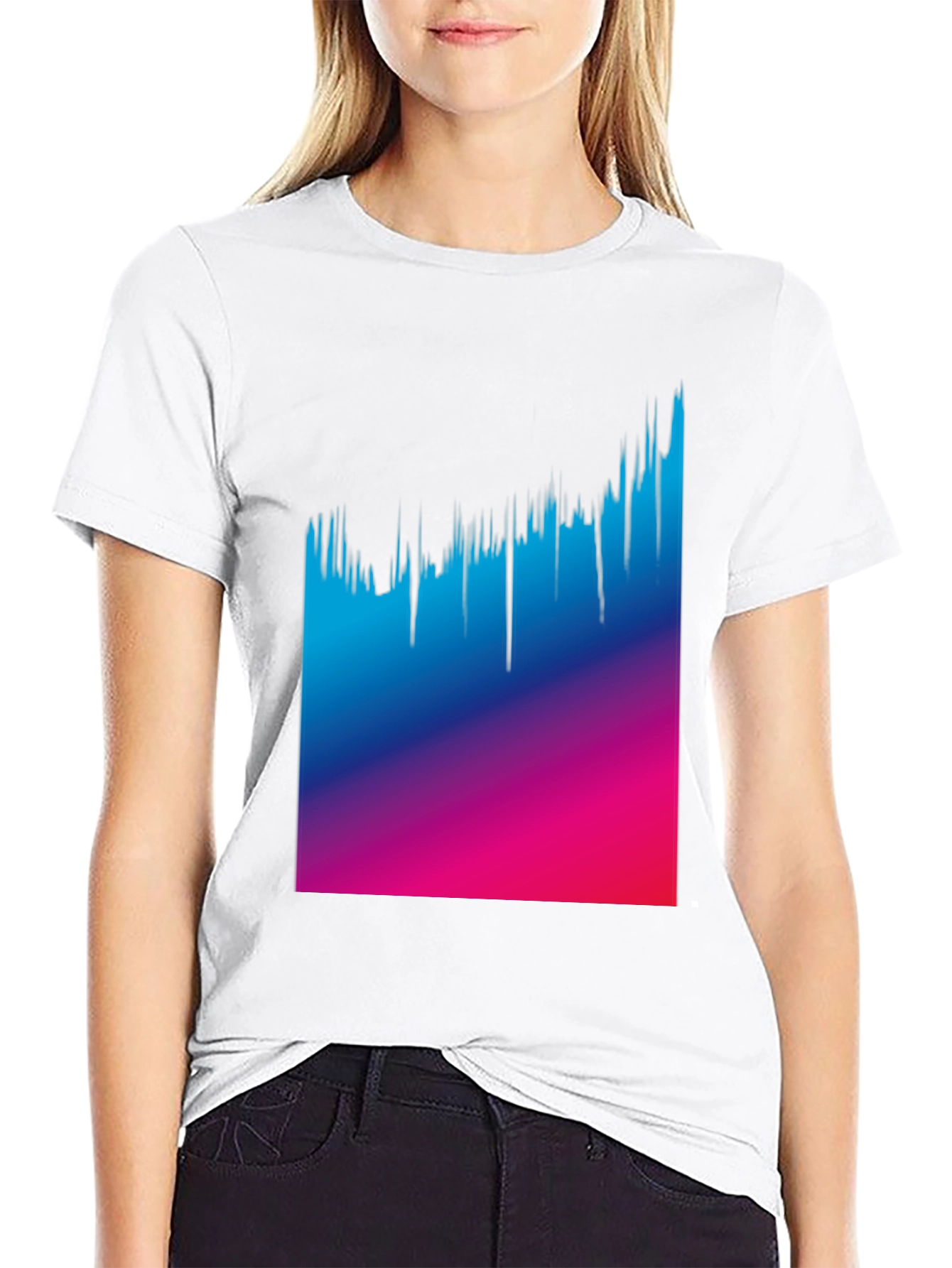 Gradient Drip Graphic Tee - Modern Style
