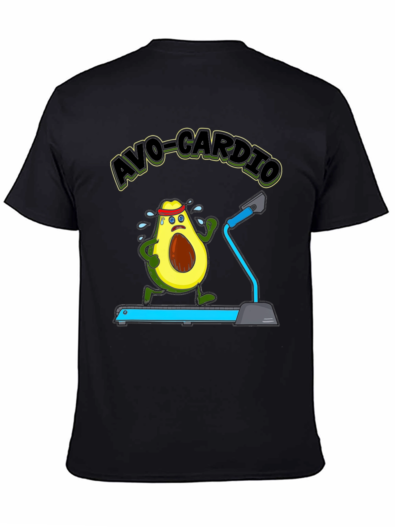 Avo-Cardio Avocado Treadmill Funny Graphic T-Shirt