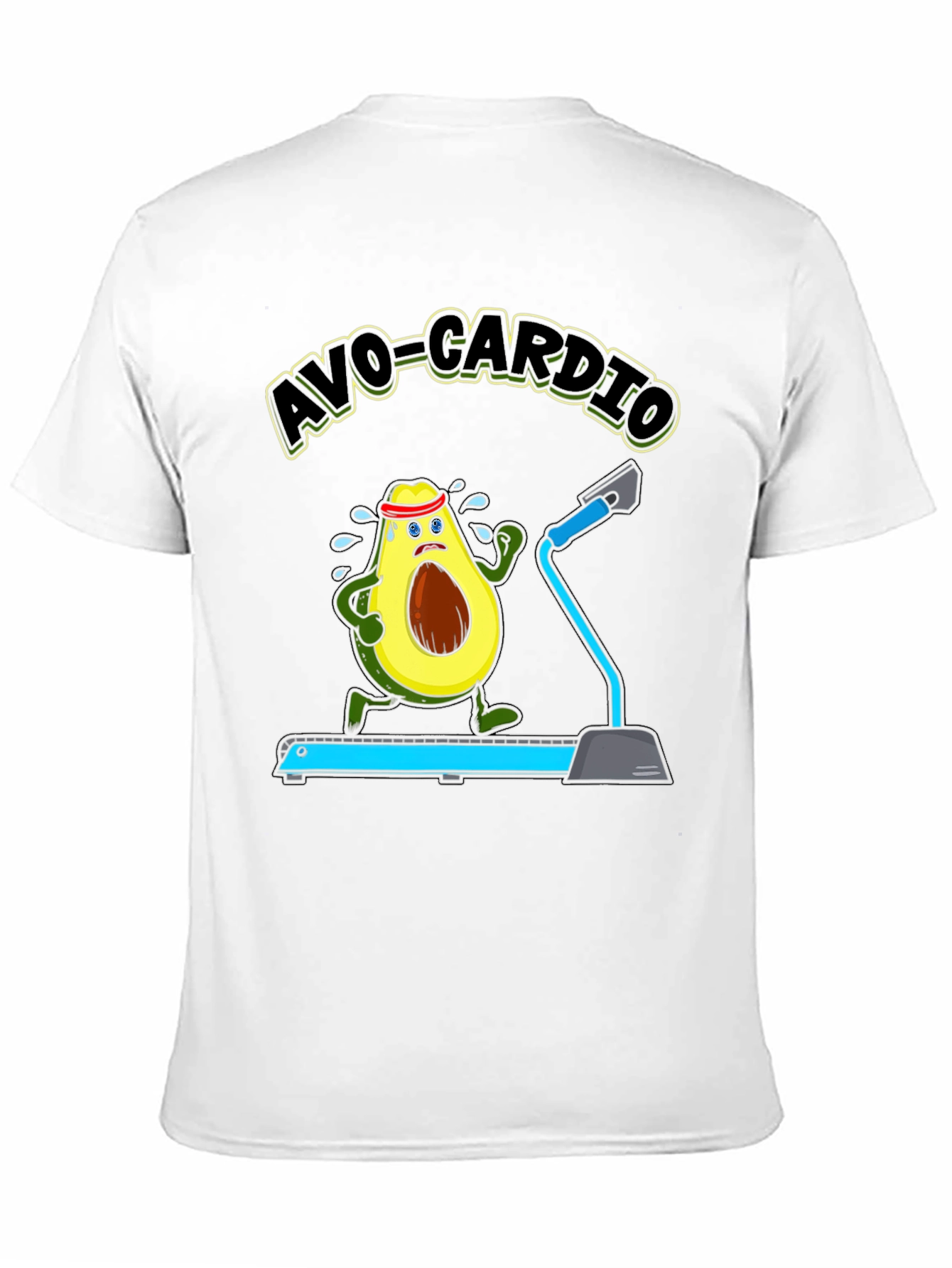 Avo-Cardio Avocado Treadmill Funny Graphic T-Shirt