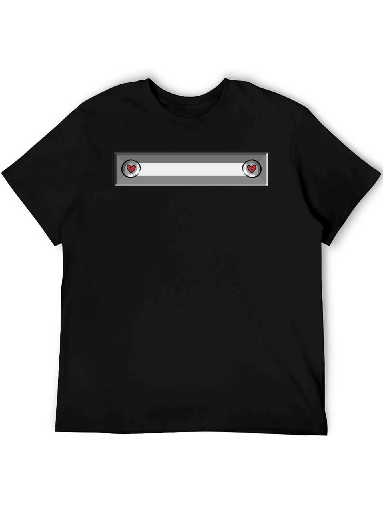 Heart Panel Black T-Shirt - Unique Design