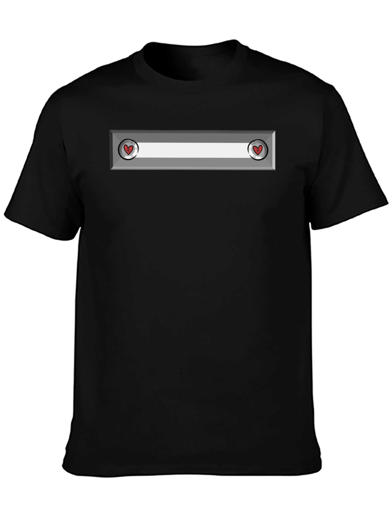 Heart Panel Black T-Shirt - Unique Design