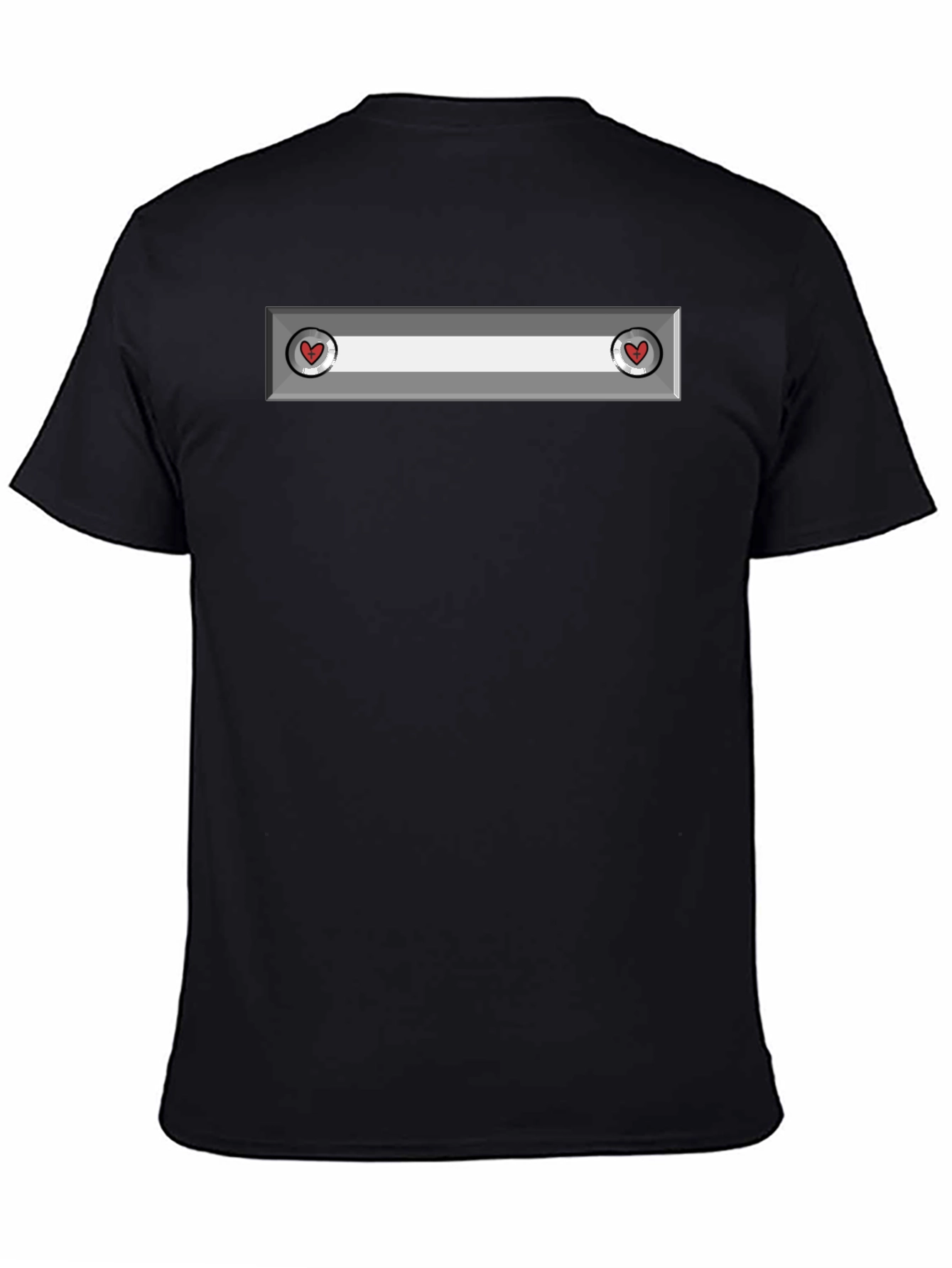 Heart Panel Black T-Shirt - Unique Design