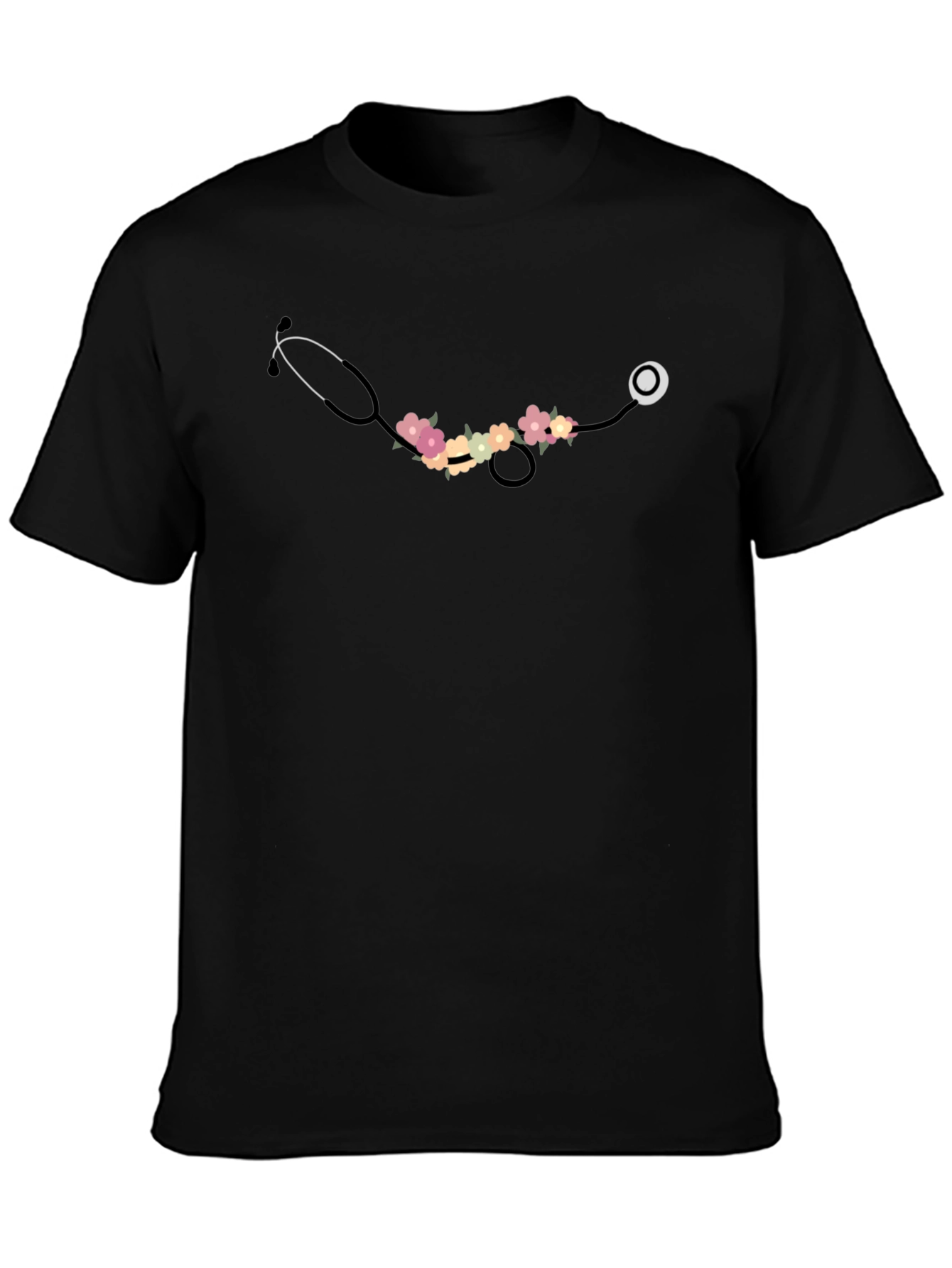 Floral Stethoscope Graphic T-Shirt