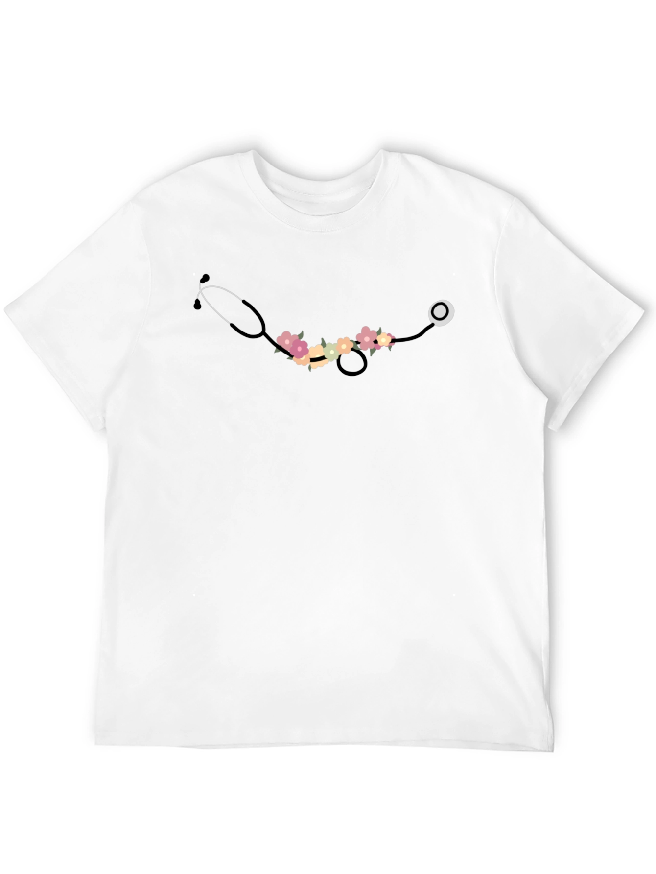 Floral Stethoscope Graphic T-Shirt