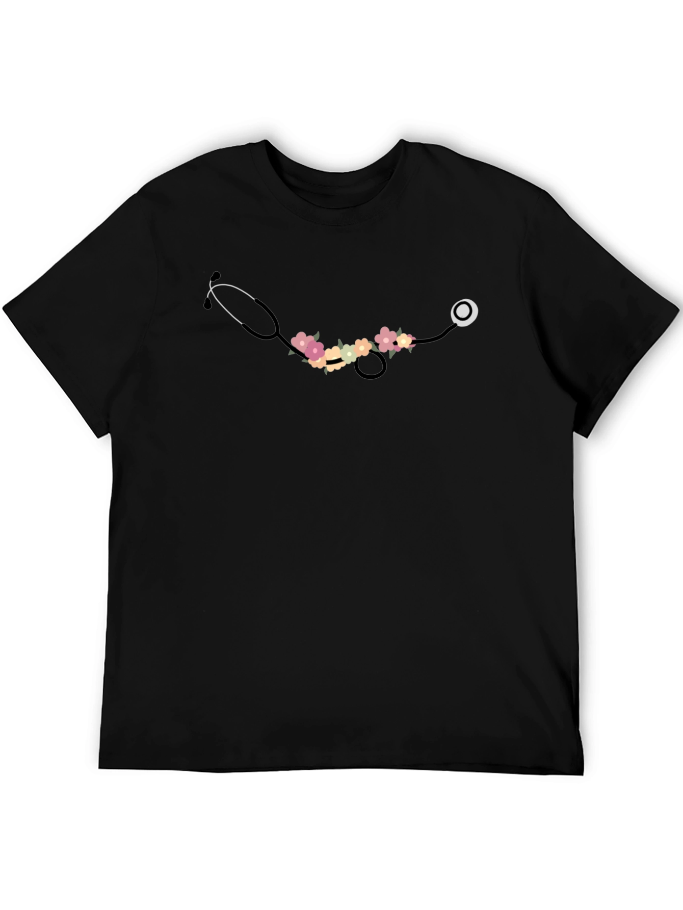 Floral Stethoscope Graphic T-Shirt