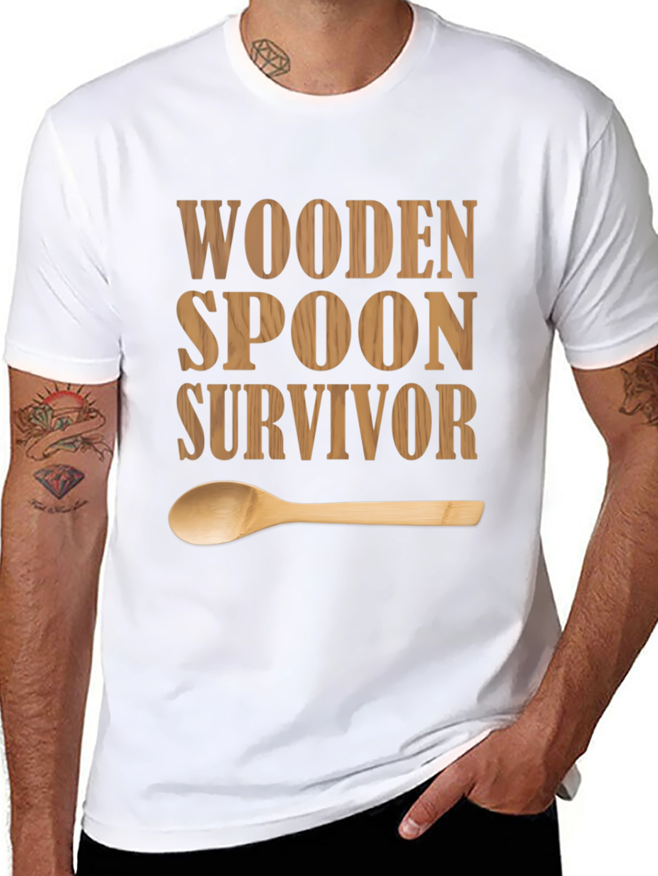 Wooden Spoon Survivor T-Shirt - Funny Graphic Tee