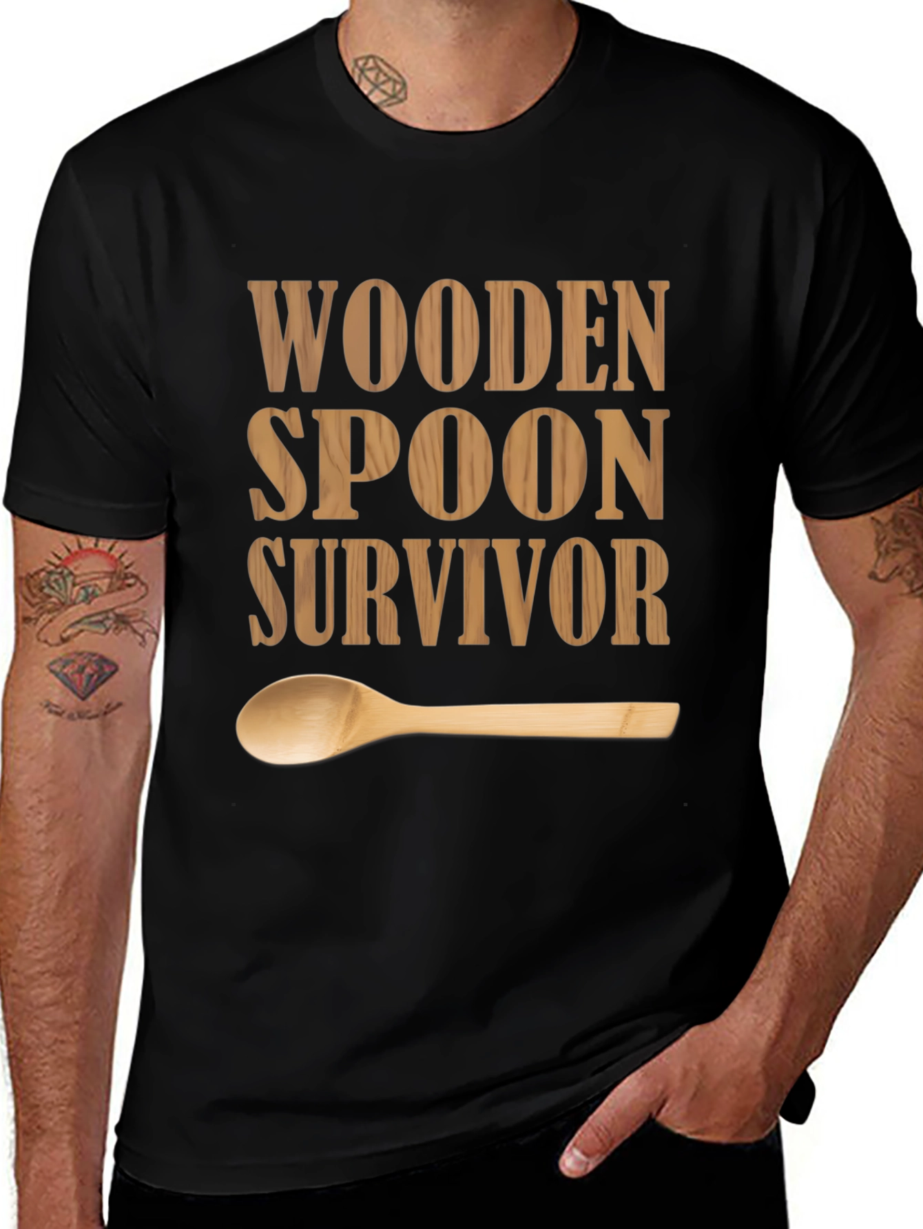 Wooden Spoon Survivor T-Shirt - Funny Graphic Tee