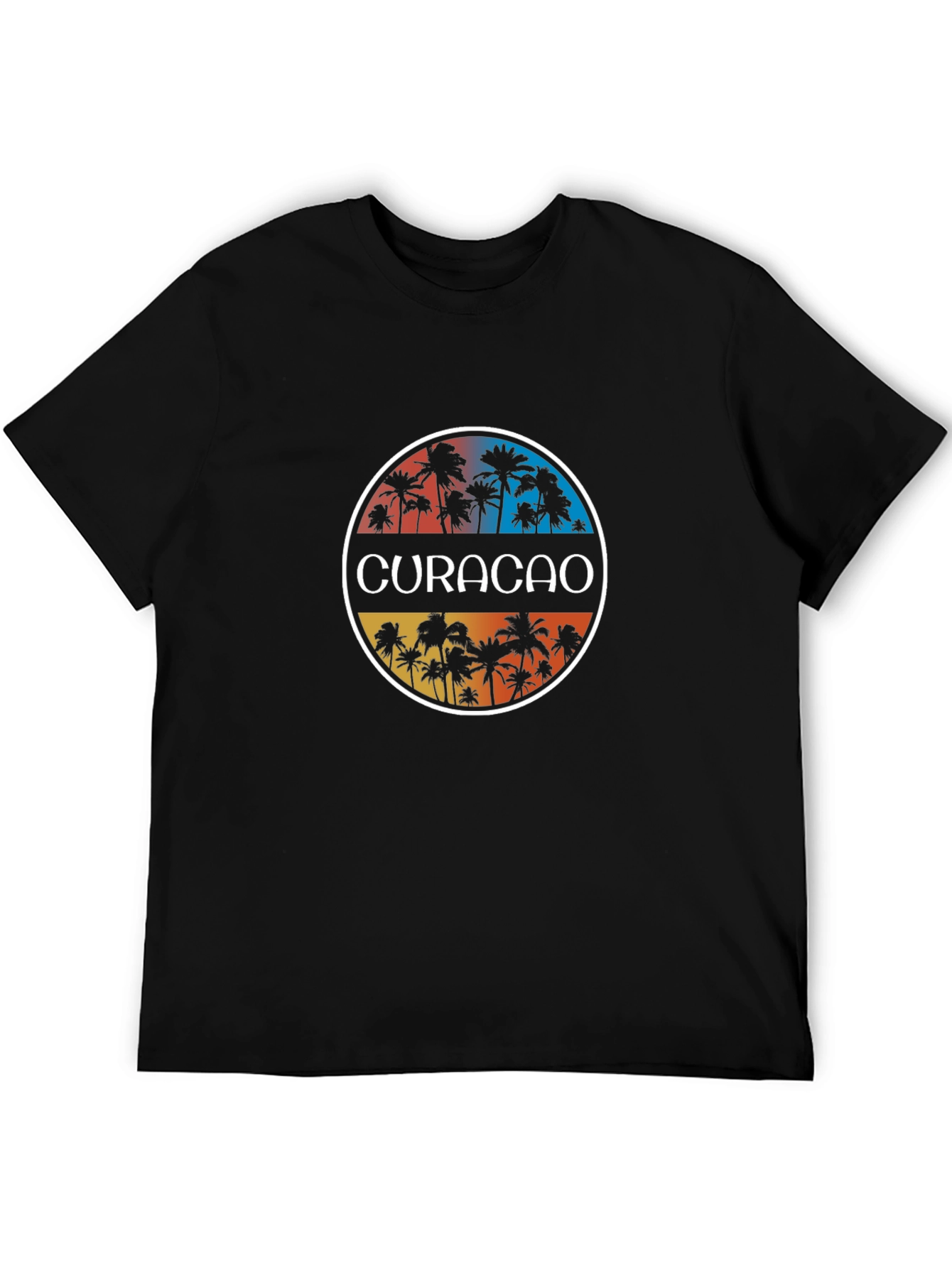 Curacao Palm Tree Graphic Tee - Tropical Vibe