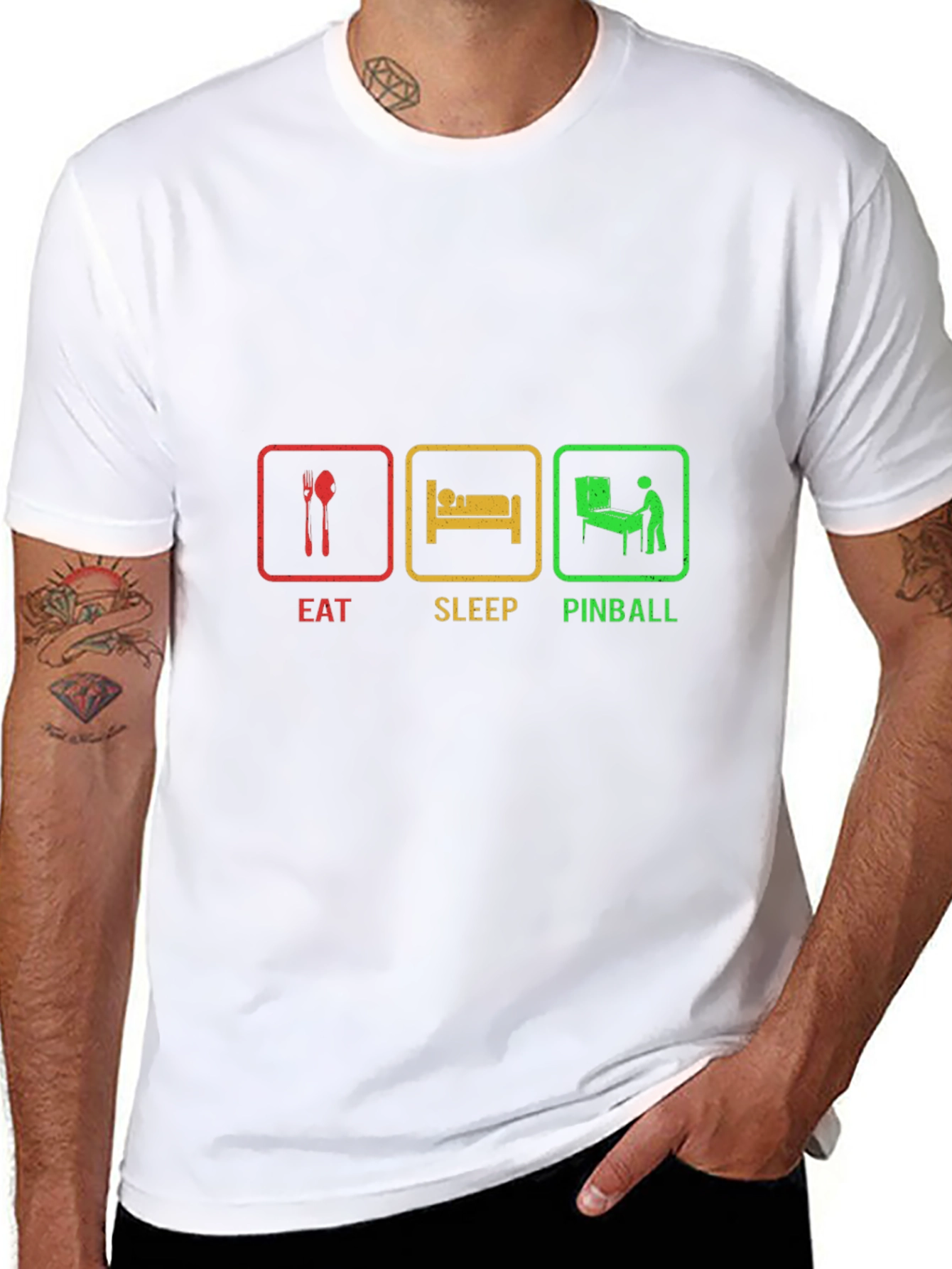 Eat Sleep Pinball Black T-Shirt