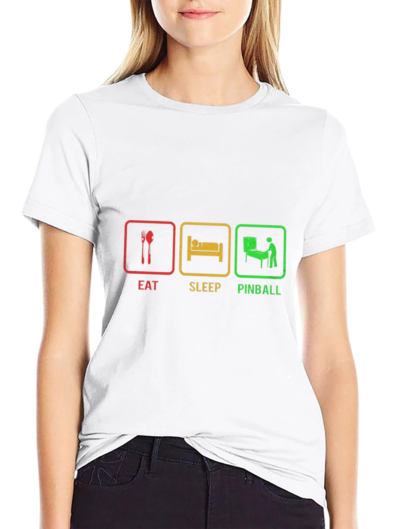 Eat Sleep Pinball Black T-Shirt