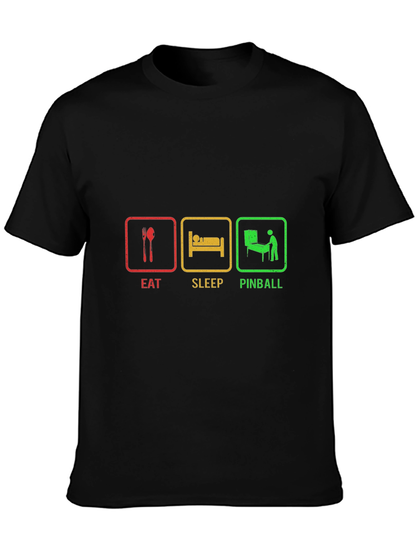 Eat Sleep Pinball Black T-Shirt