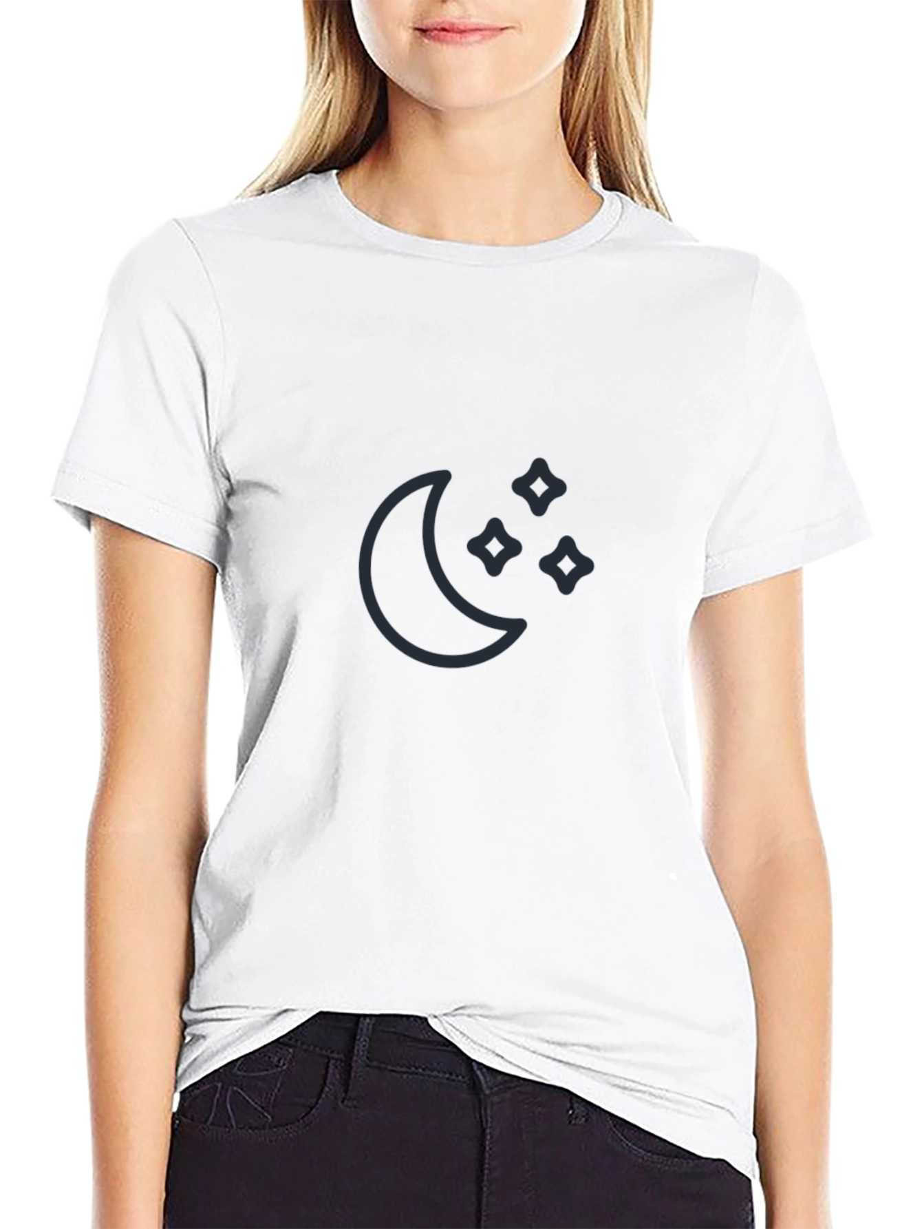 Moon & Stars Graphic Tee - Black