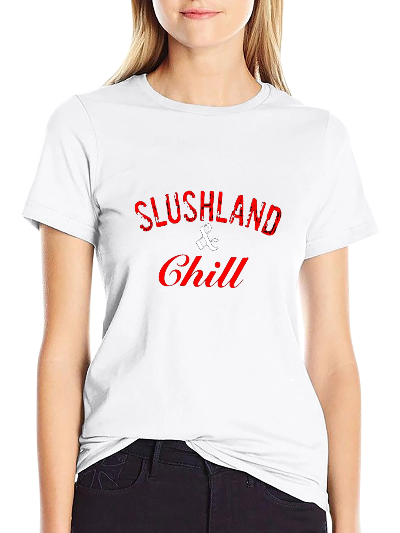Slushland & Chill Black Cotton Graphic Tee