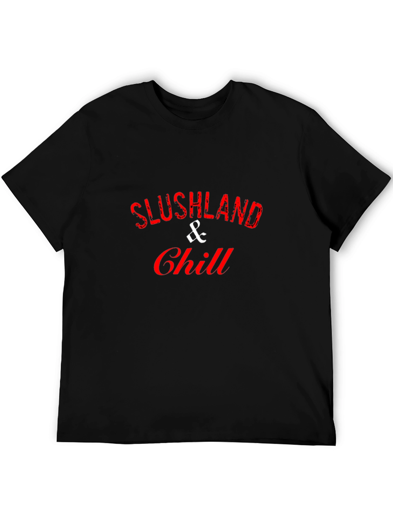 Slushland & Chill Black Cotton Graphic Tee