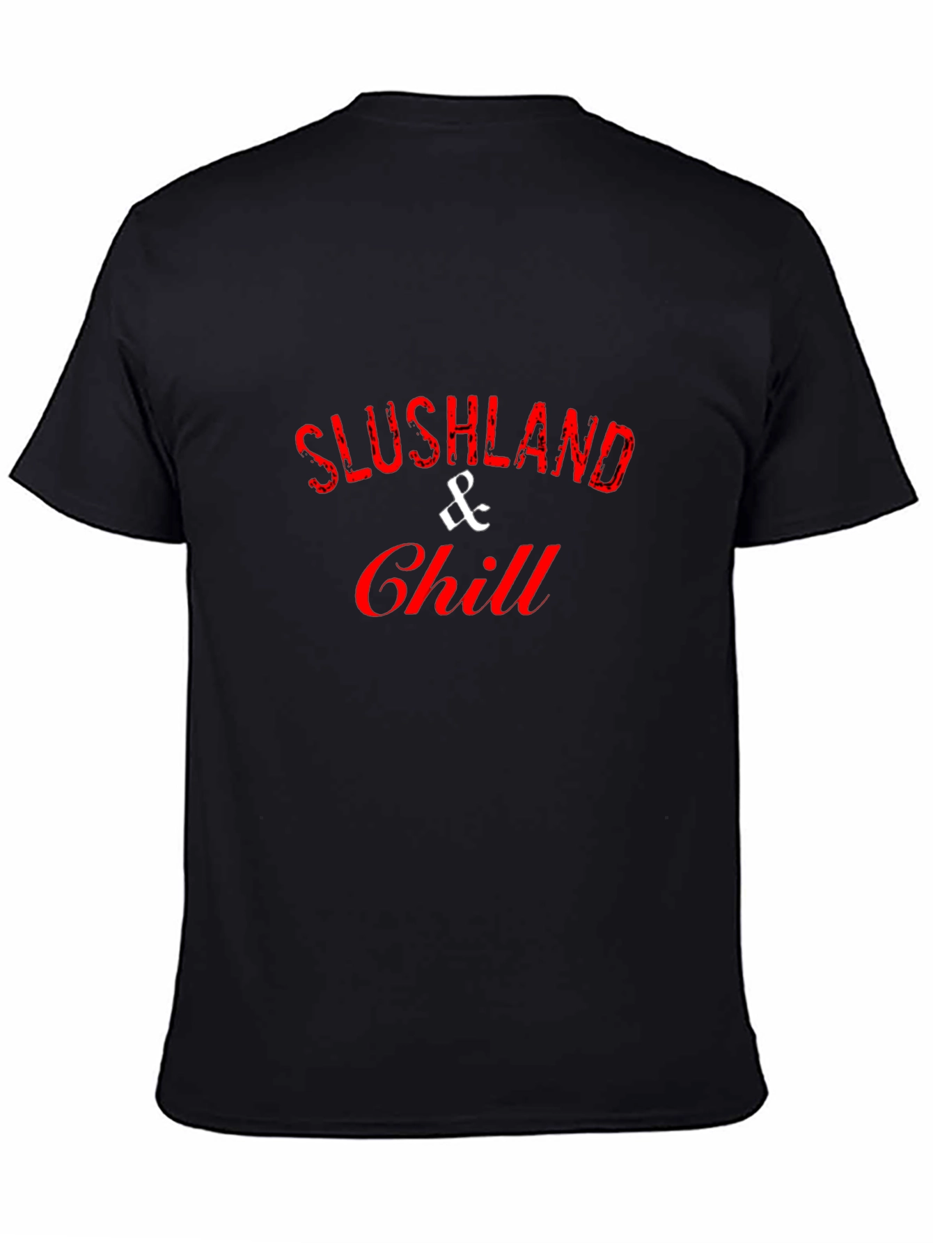 Slushland & Chill Black Cotton Graphic Tee