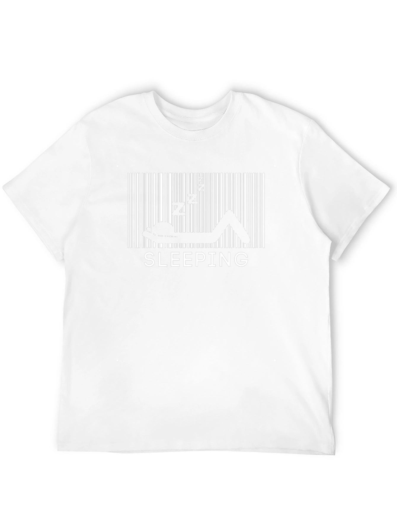 Sleeping Barcode Graphic T-Shirt - Black