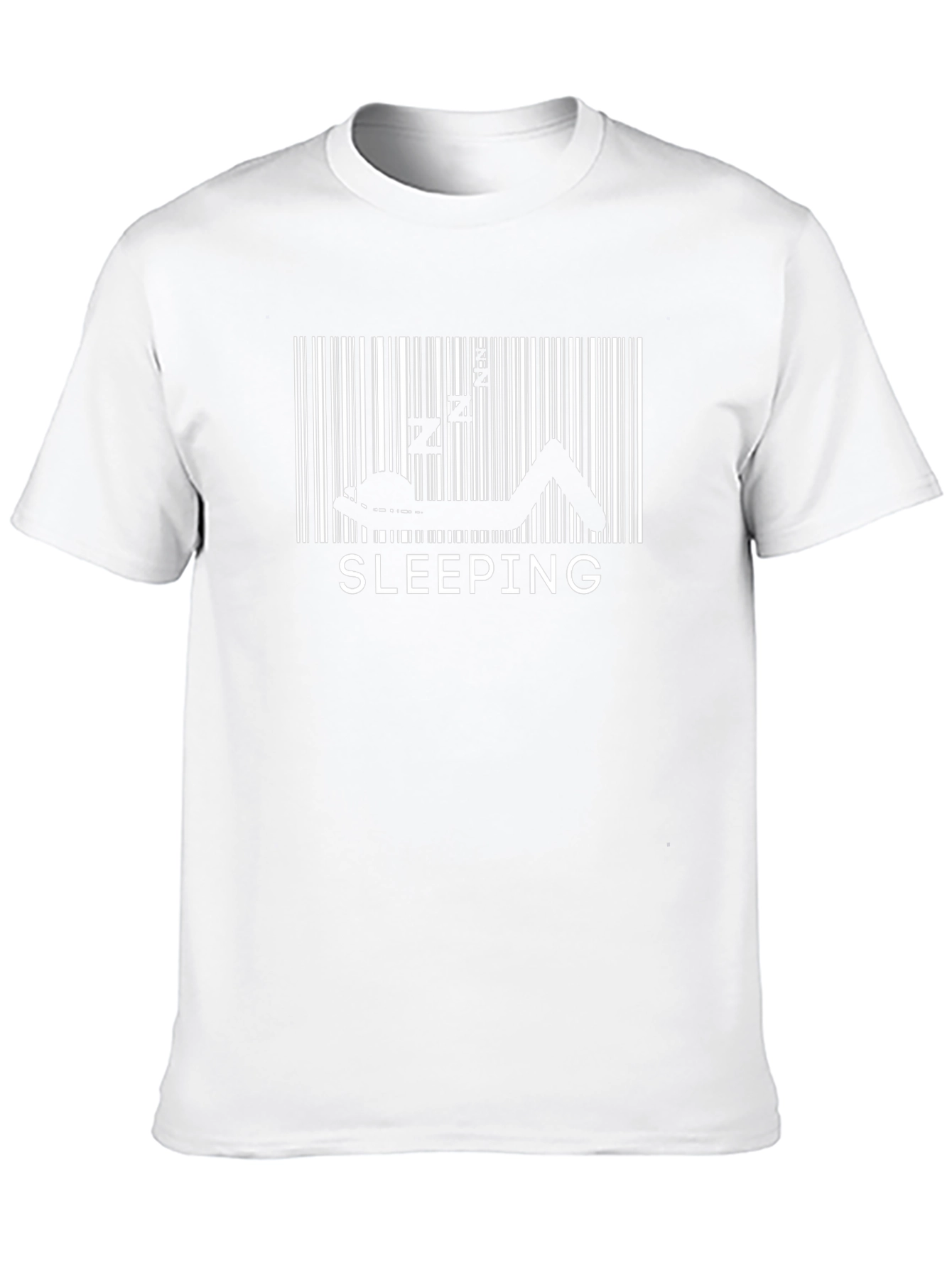 Sleeping Barcode Graphic T-Shirt - Black