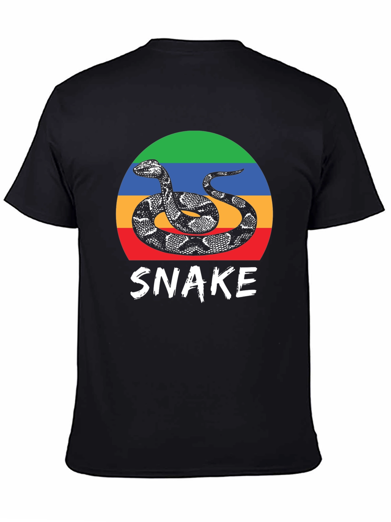 Snake Graphic Tee - Retro Style Mens T-Shirt