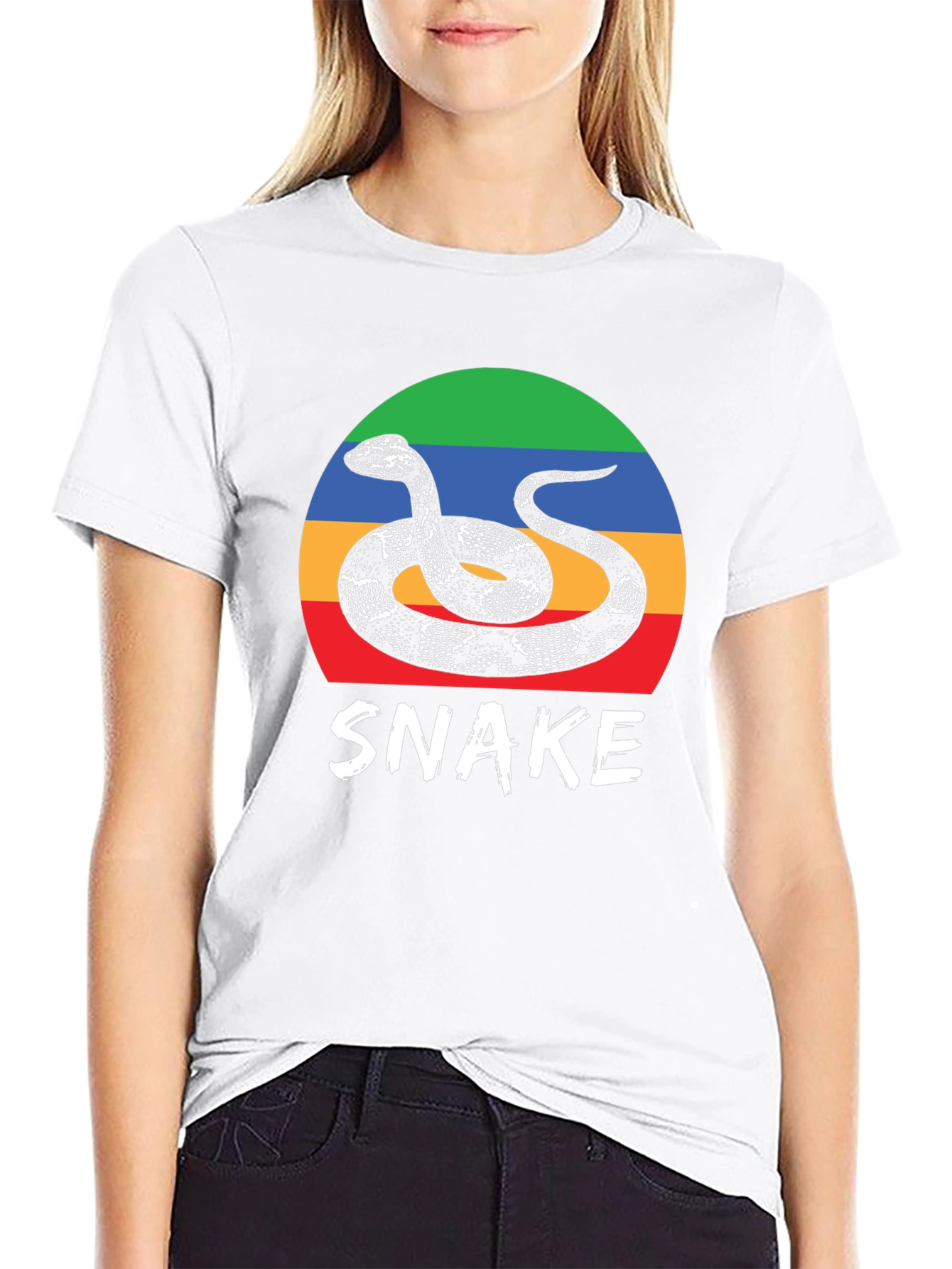 Snake Graphic Tee - Retro Style Mens T-Shirt