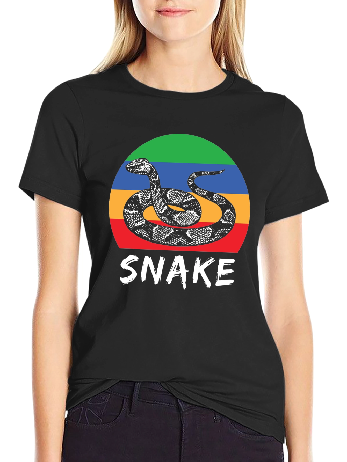Snake Graphic Tee - Retro Style Mens T-Shirt