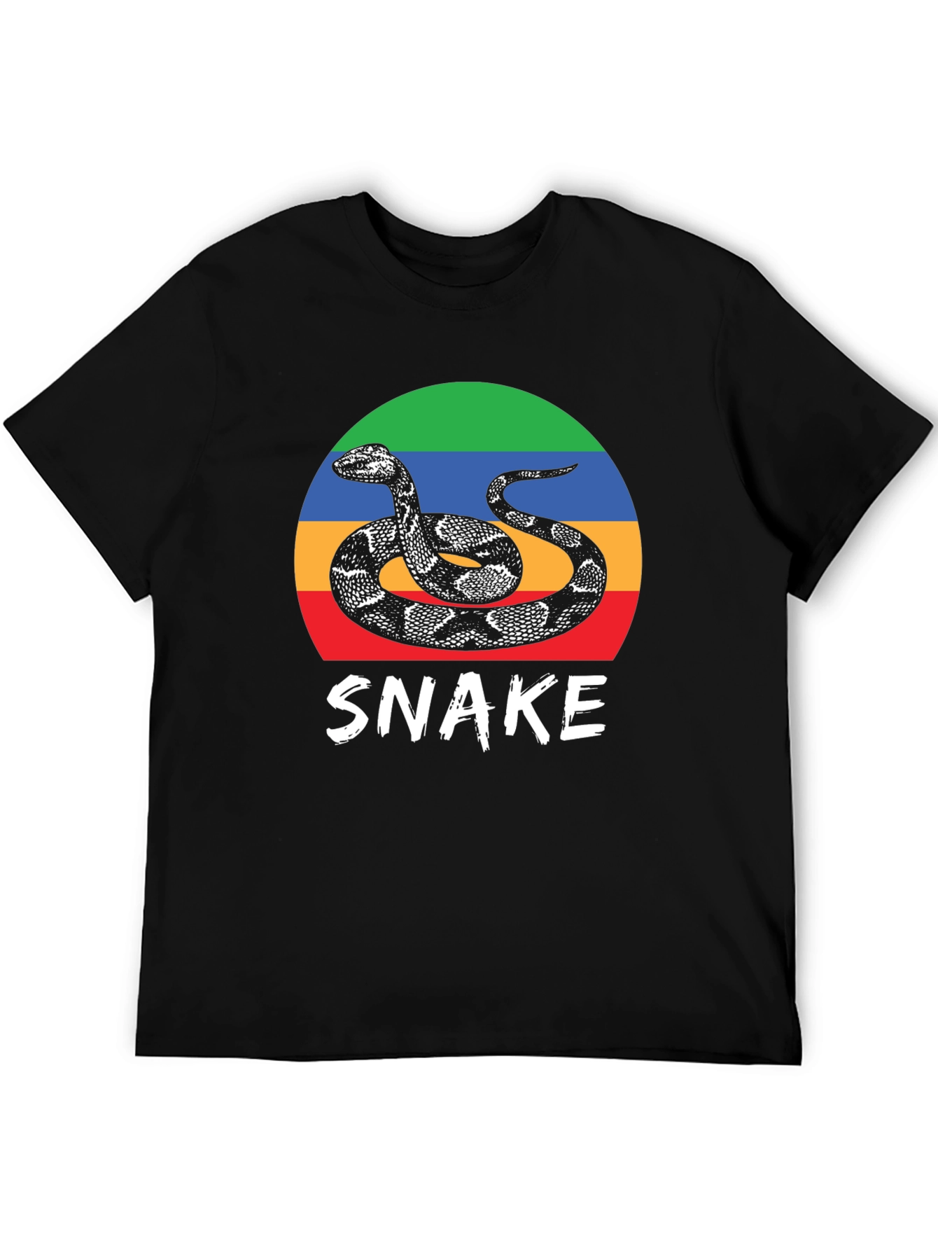 Snake Graphic Tee - Retro Style Mens T-Shirt