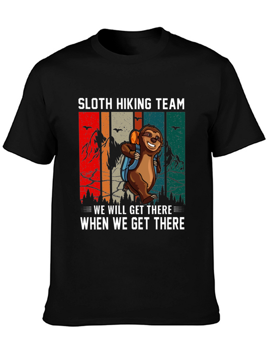 Sloth Hiking Team T-Shirt - Funny Graphic Tee
