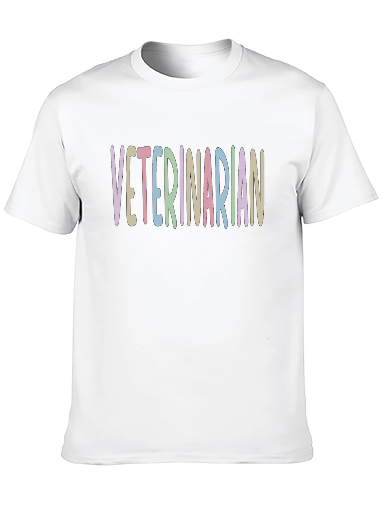 Veterinarian T-Shirt - Pastel Word Design