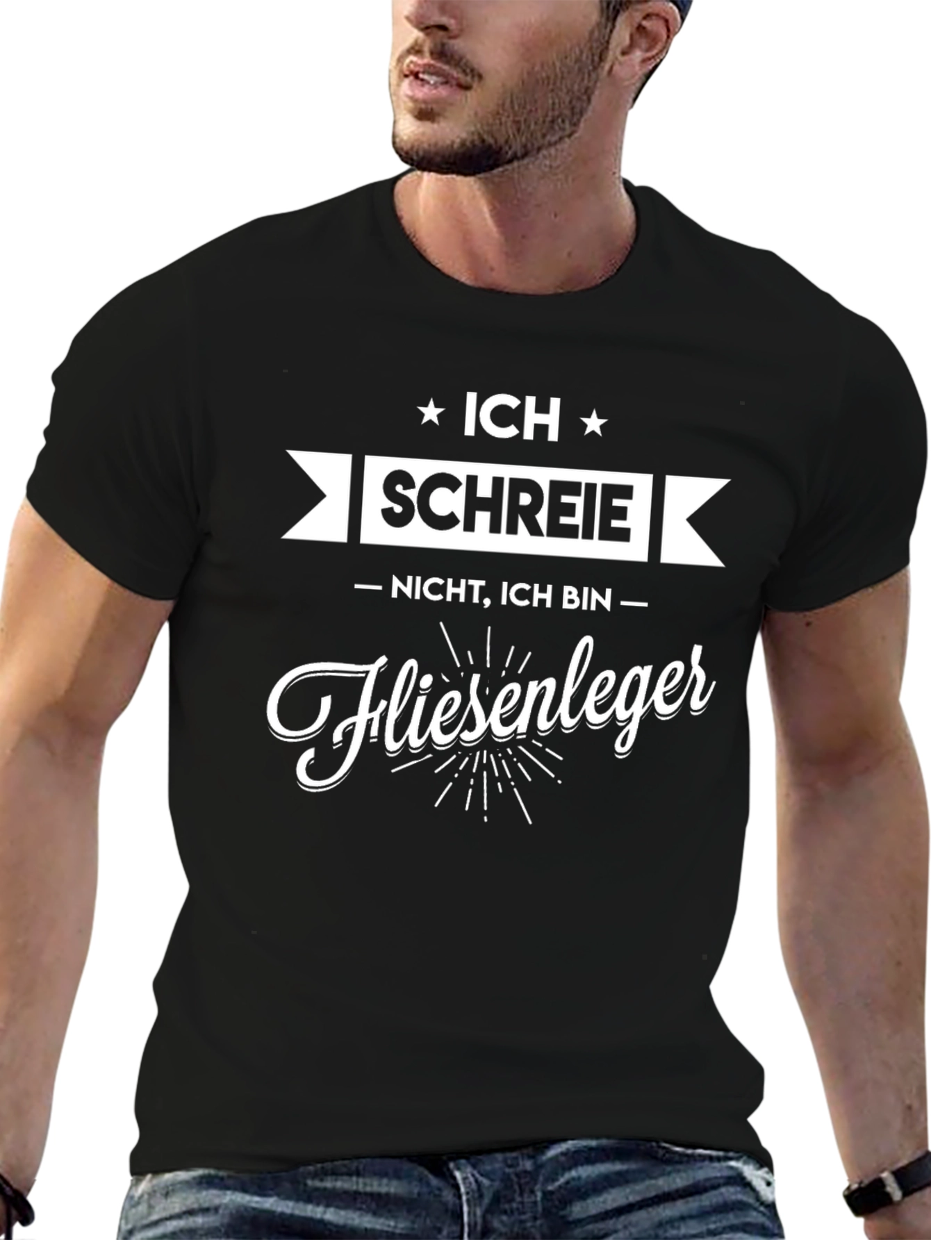 Ich Schreie Fliesenleger T-Shirt - Black