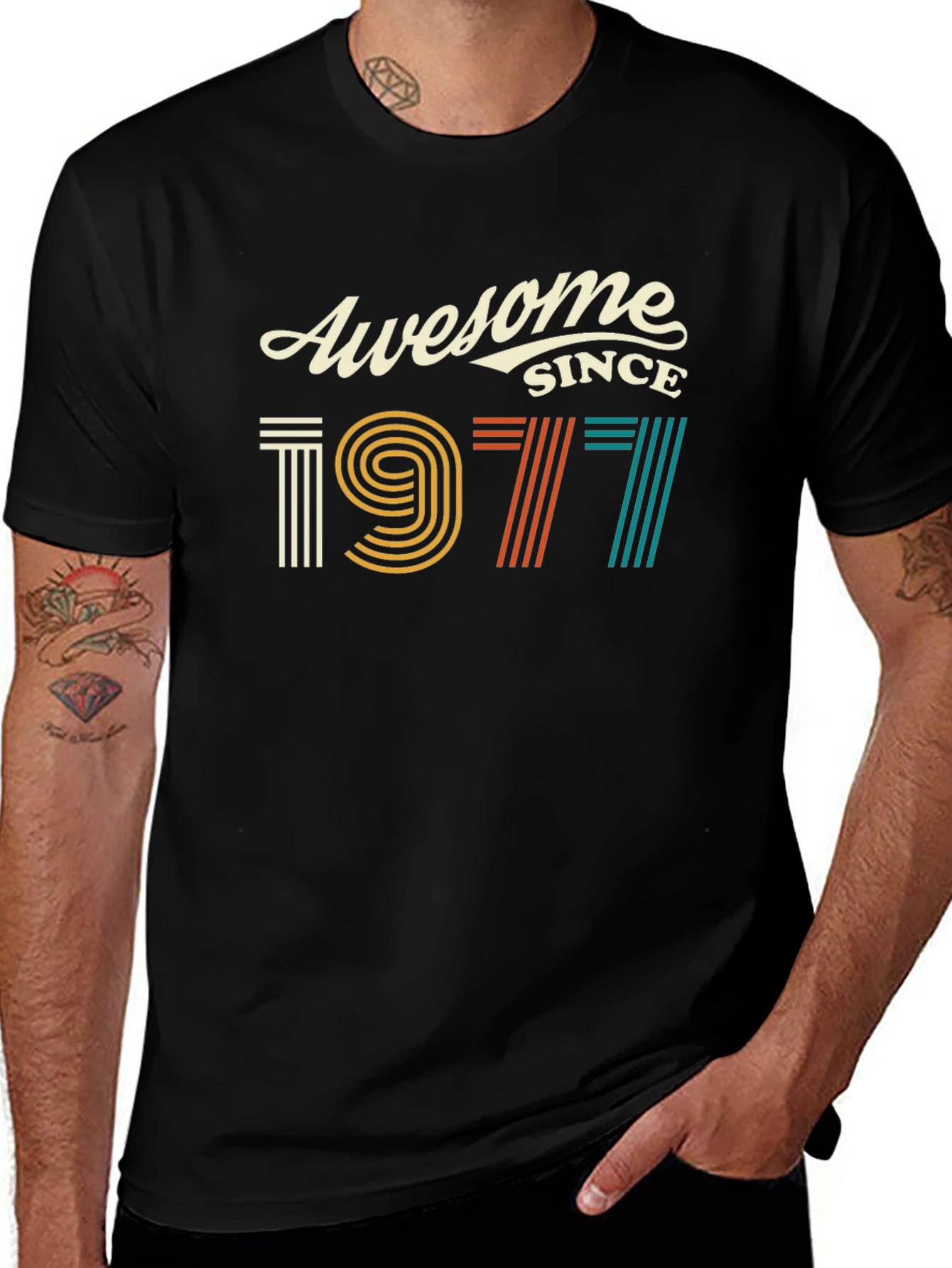Awesome Since 1977 Graphic Tee - Retro Birthday Shirt