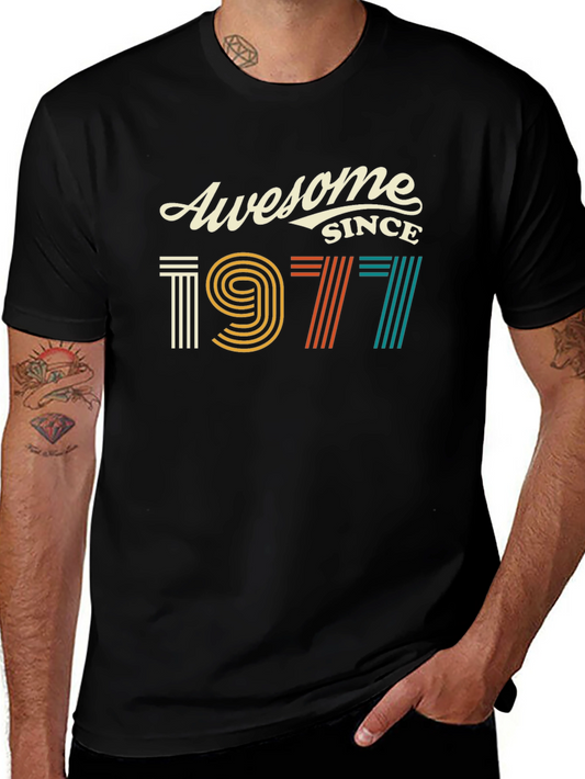 Awesome Since 1977 Graphic Tee - Retro Birthday Shirt