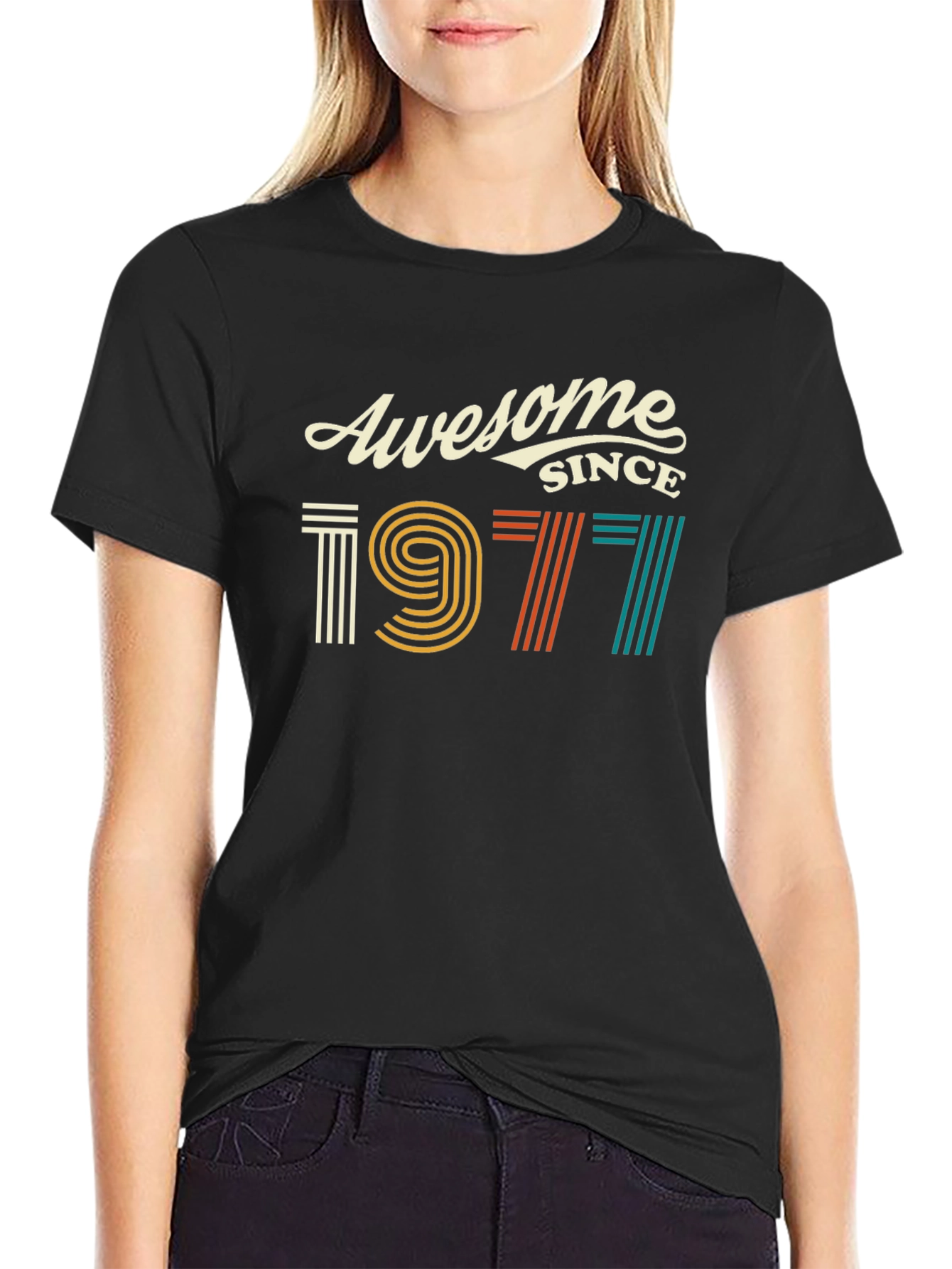 Awesome Since 1977 Graphic Tee - Retro Birthday Shirt