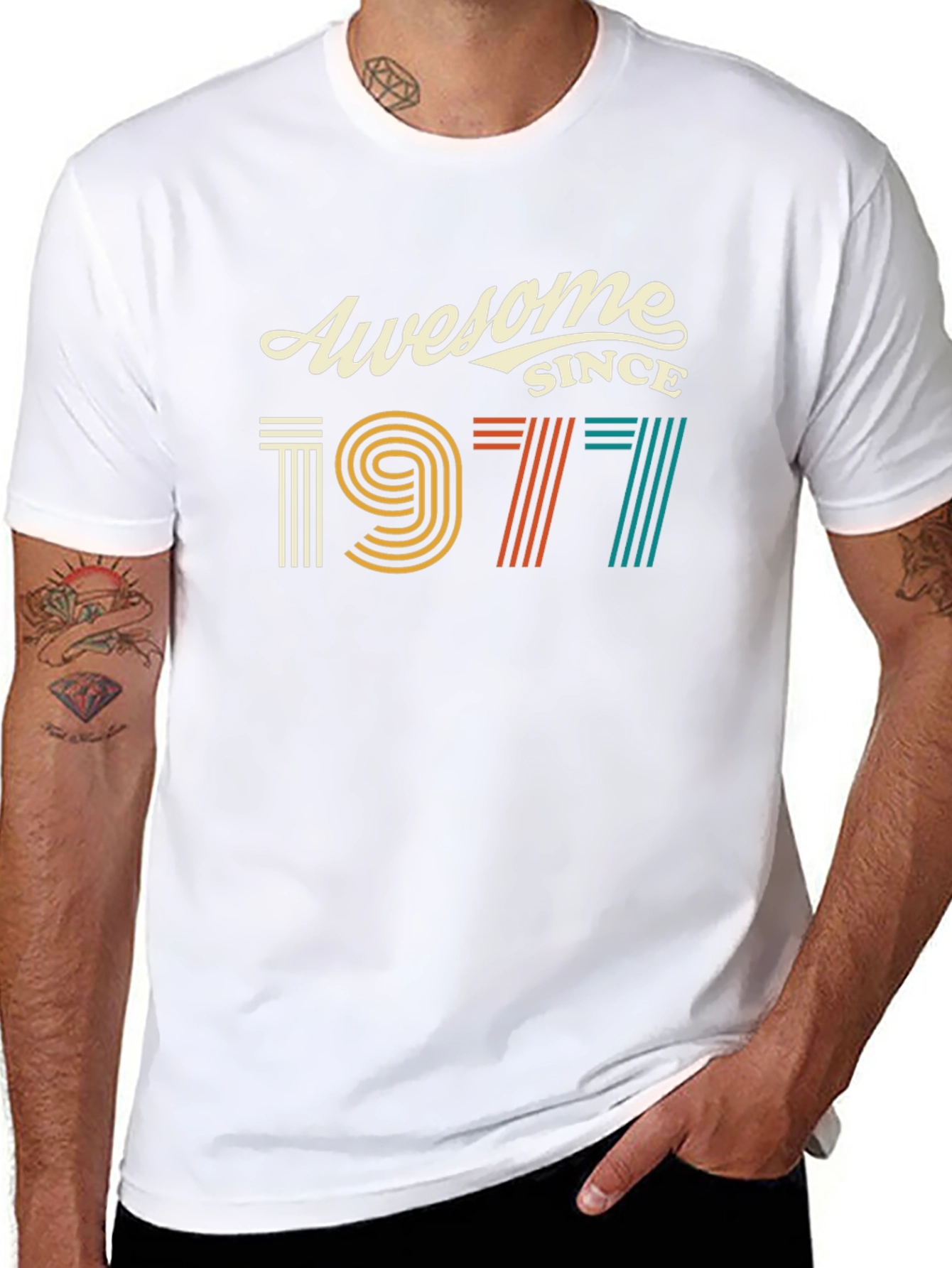 Awesome Since 1977 Graphic Tee - Retro Birthday Shirt