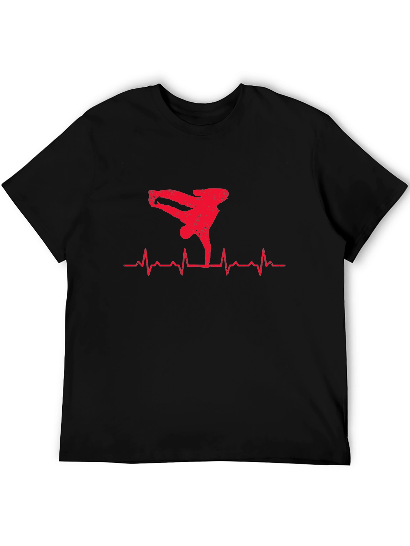 Breakdance Heartbeat Graphic Tee - Mens Black T-Shirt