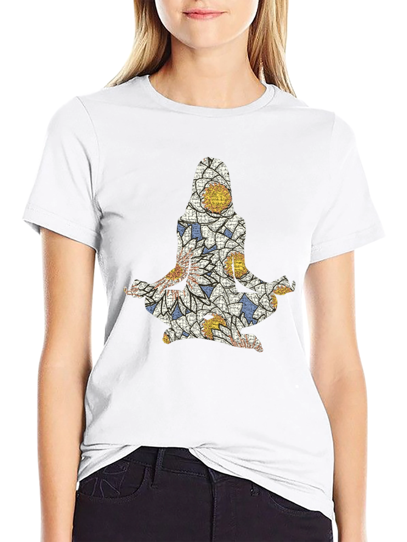 Yoga Mosaic Graphic Tee - Mens Black T-Shirt