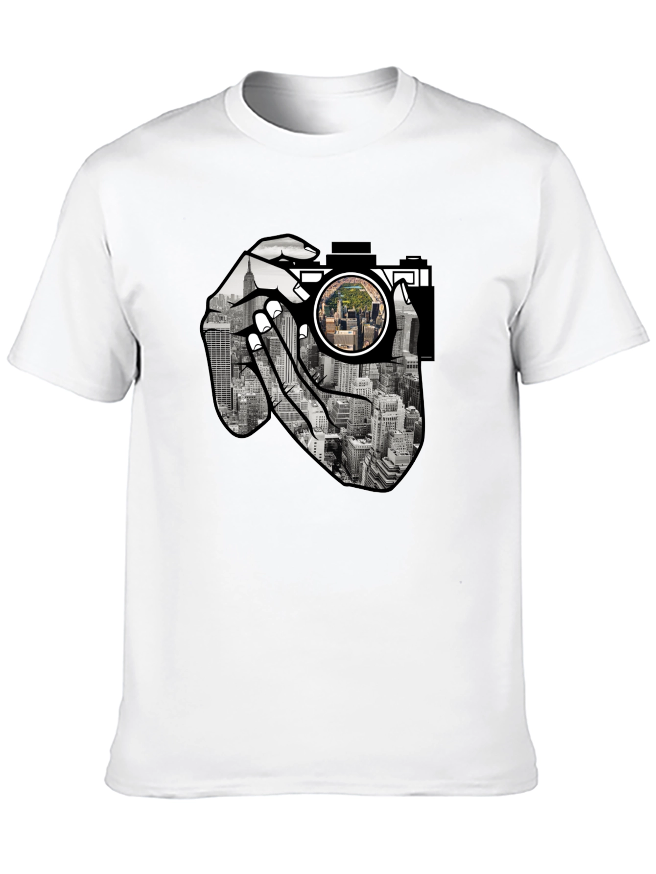 NYC Camera T-Shirt - Photographers View Black Tee