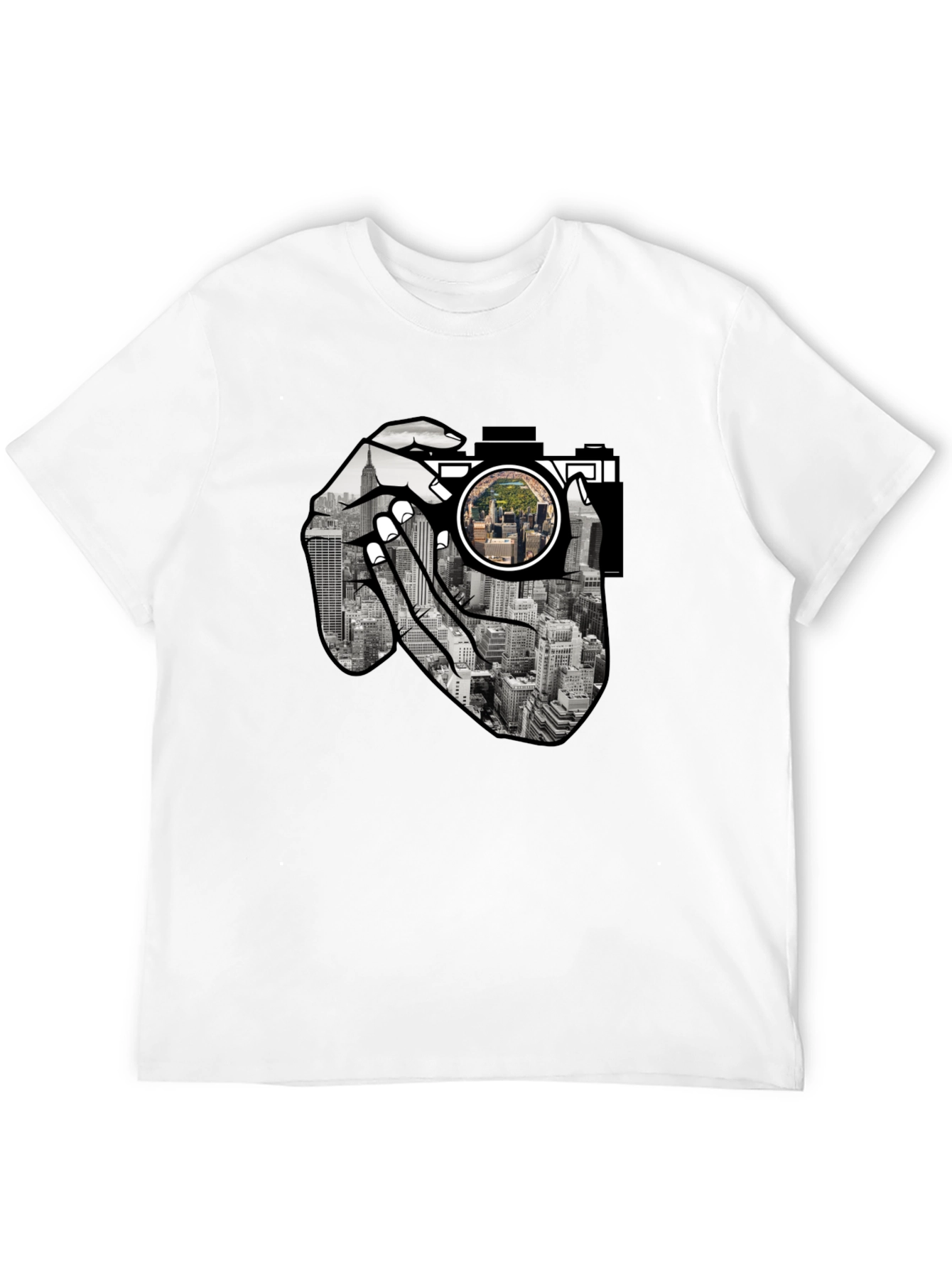 NYC Camera T-Shirt - Photographers View Black Tee