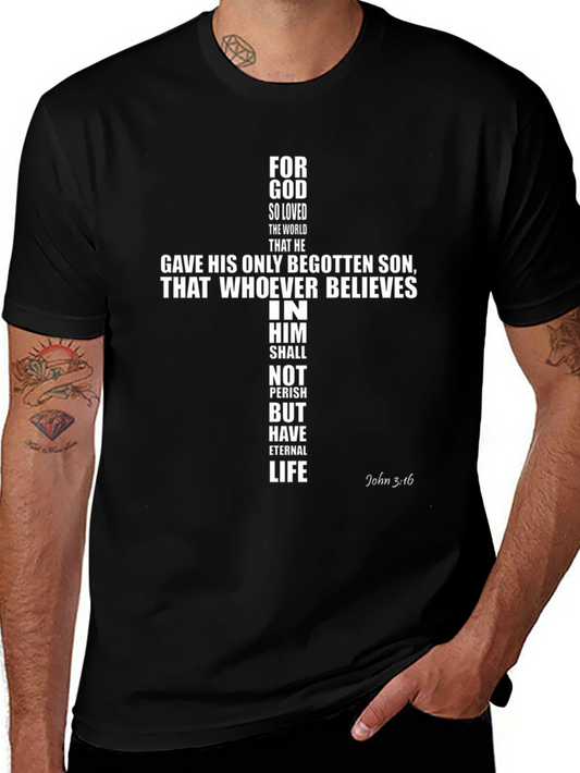 Faith-Based T-Shirt: John 3:16 Cross Design