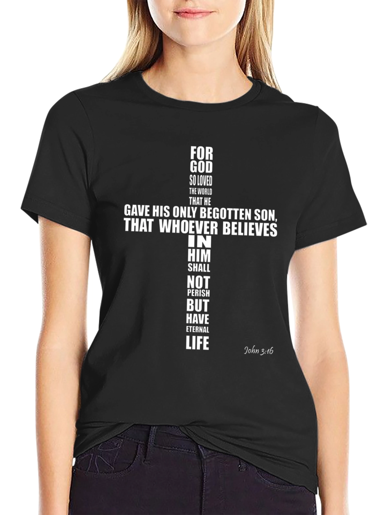 Faith-Based T-Shirt: John 3:16 Cross Design