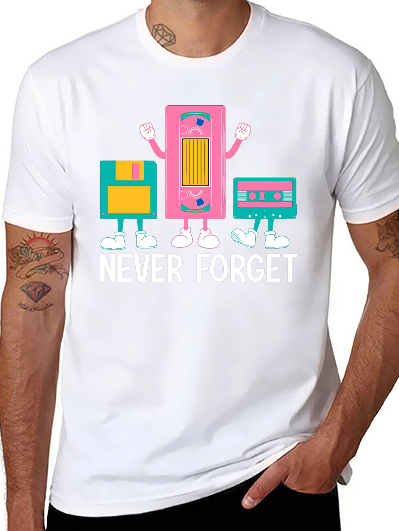 Retro Media Never Forget Black Graphic Tee