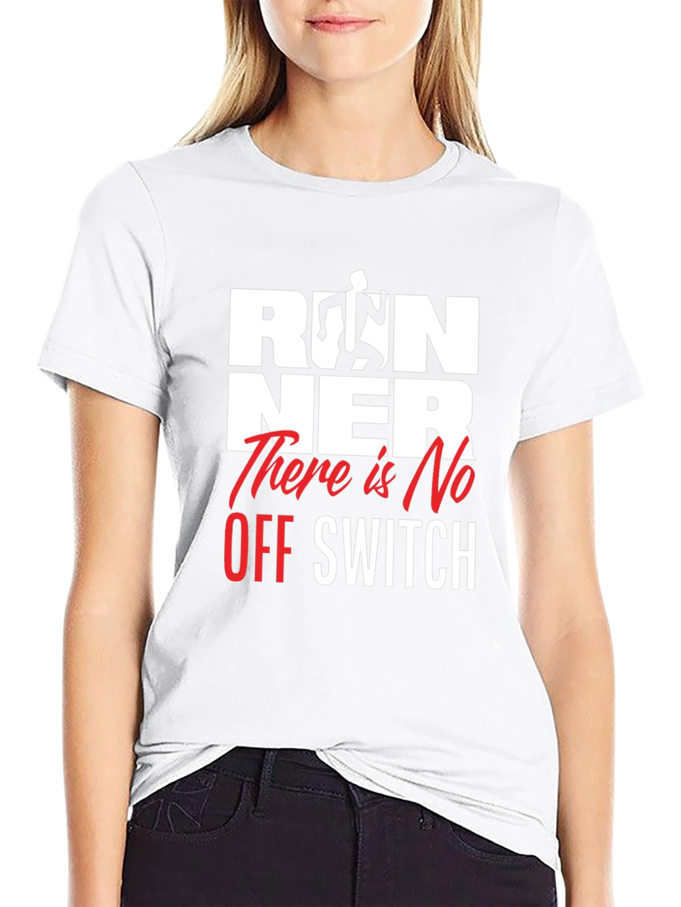 Runner There Is No Off Switch Black Graphic Tee