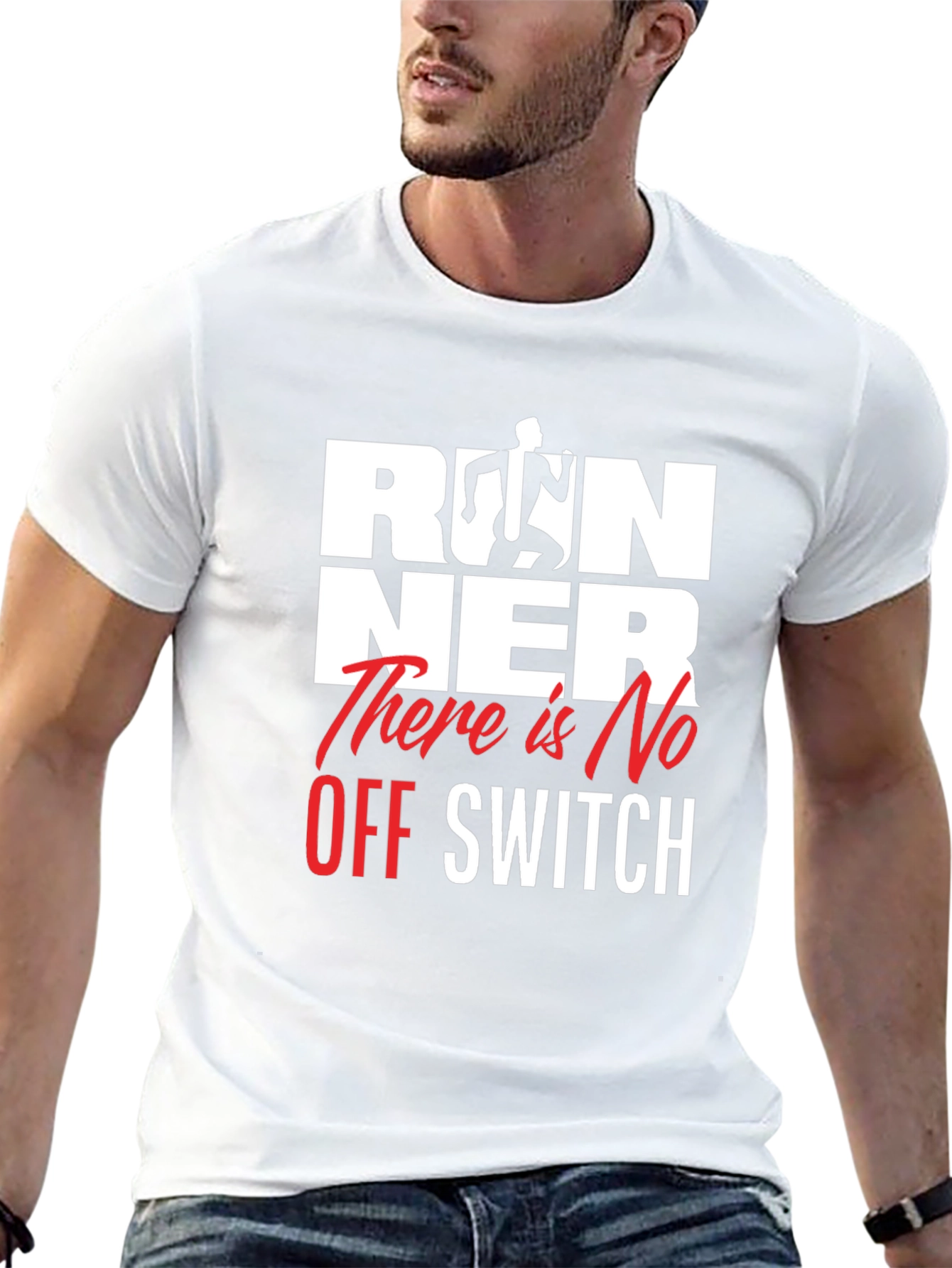 Runner There Is No Off Switch Black Graphic Tee