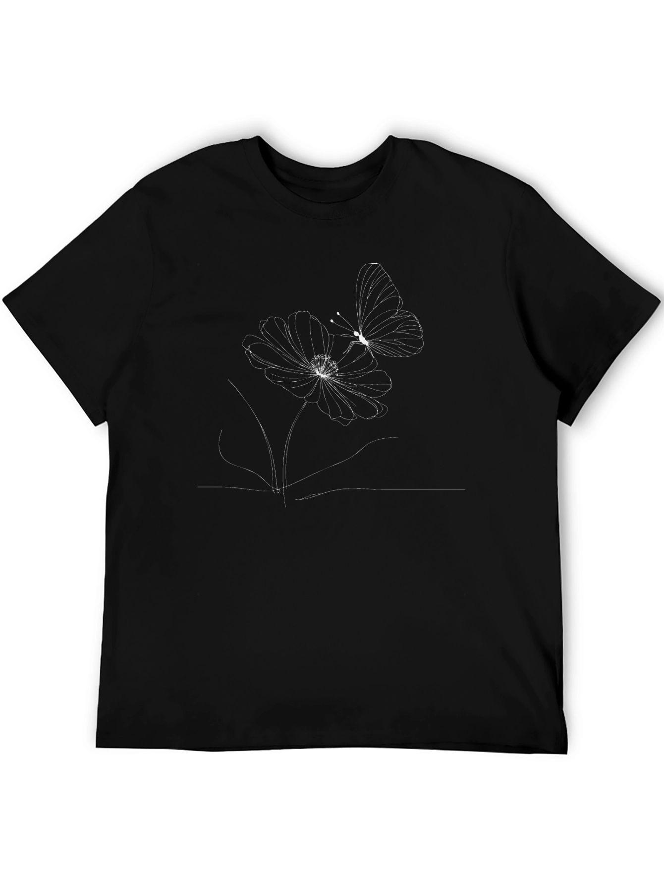 Black Butterfly & Floral Graphic Tee