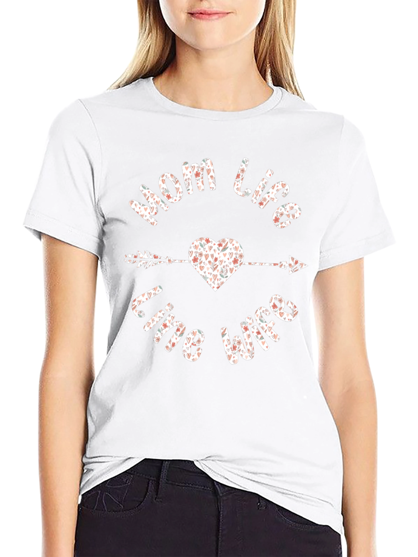 Mom Life Line Wife Valentines Day T-Shirt